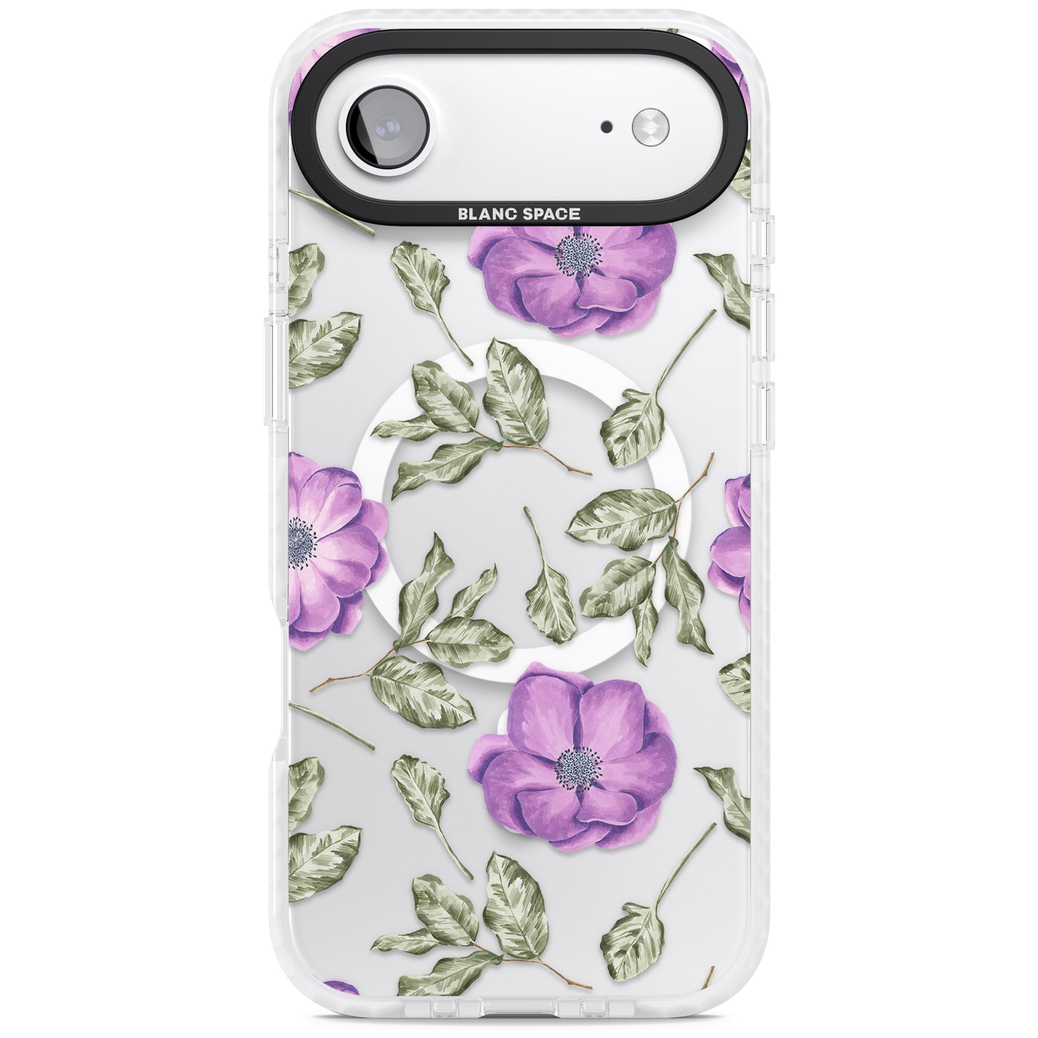 Purple Bloom Floral iPhone 17 Air Impact Pro Clear Phone Case