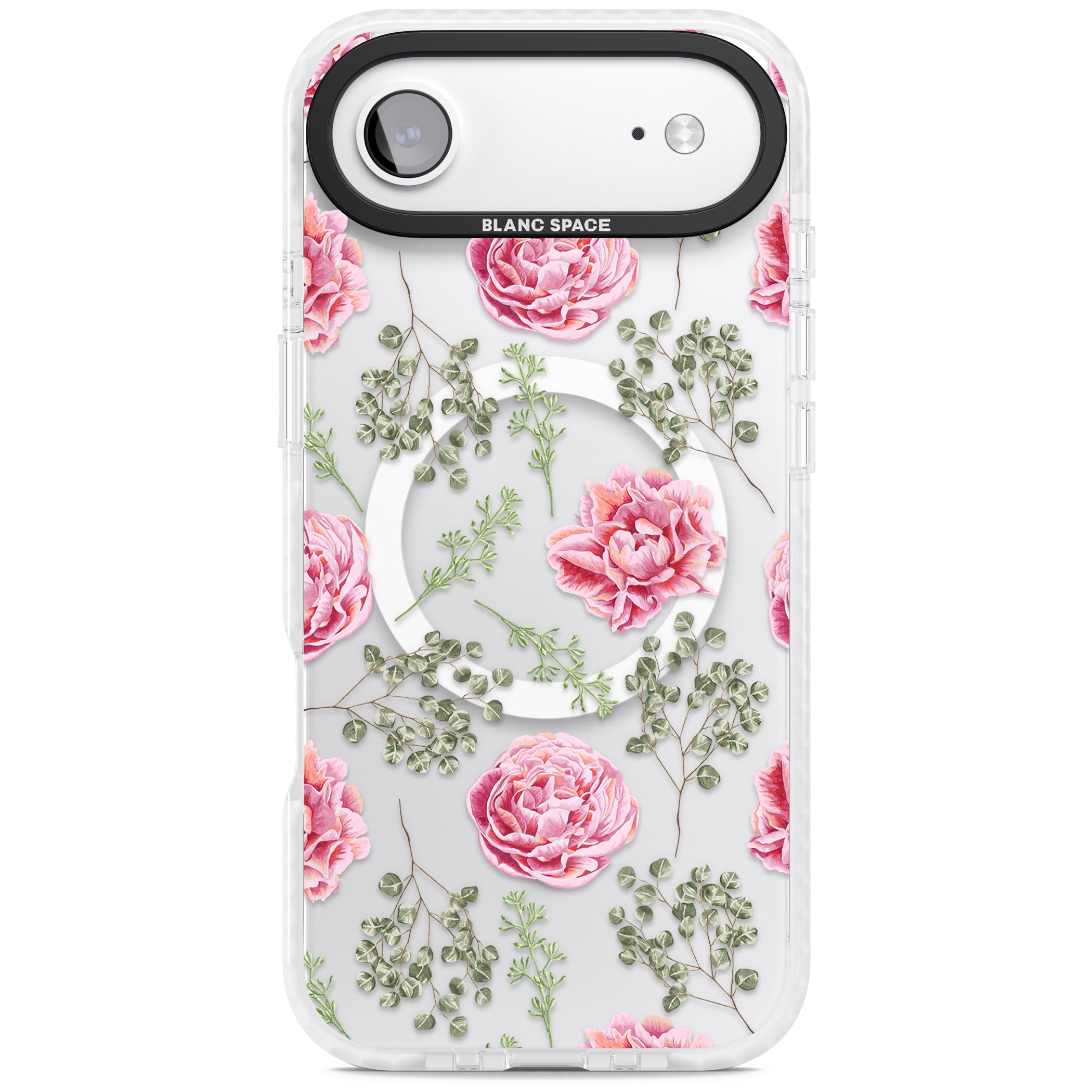 Roses & Eucalyptus Floral iPhone 17 Air Impact Pro Clear Phone Case