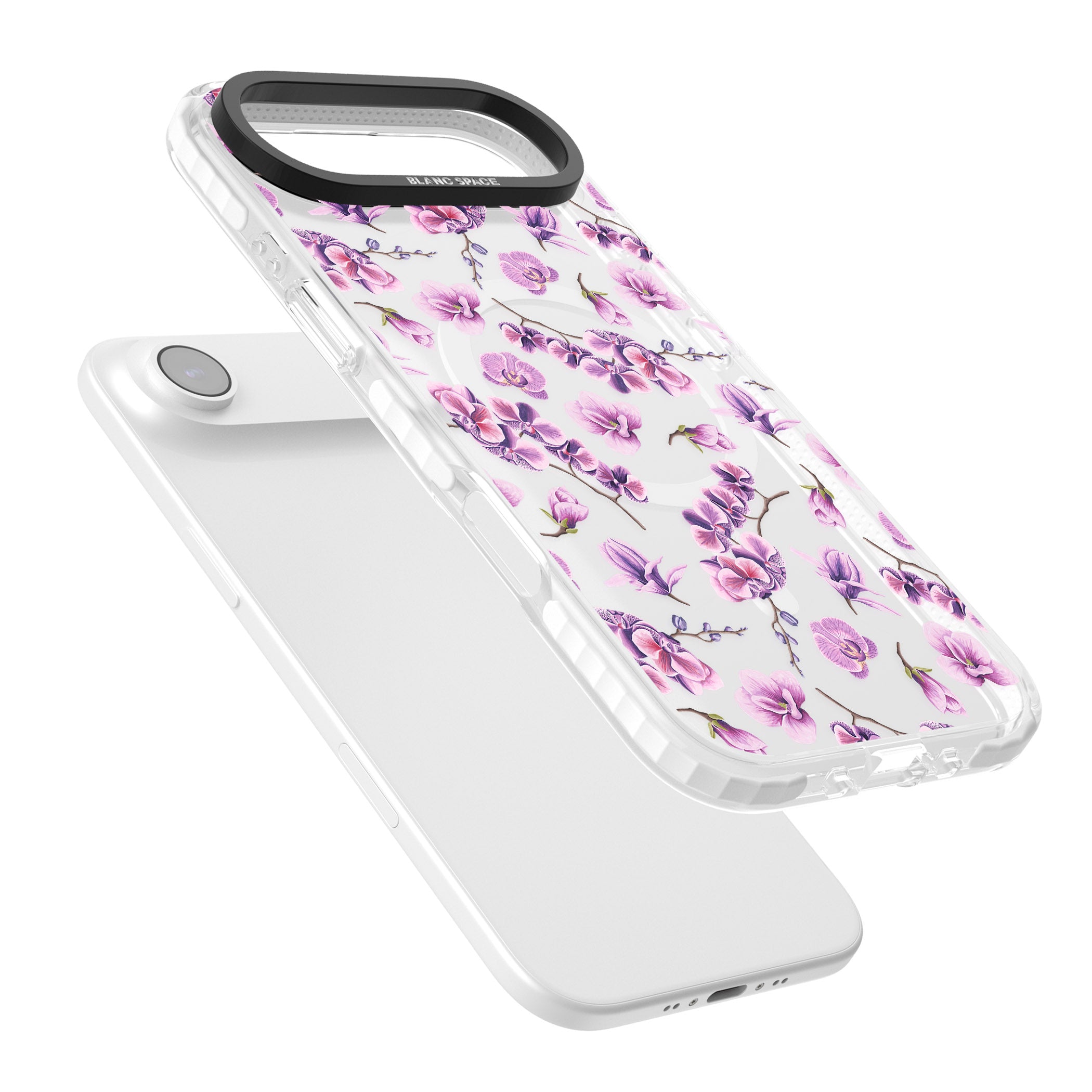 Purple Orchids Floral iPhone 17 Air Impact Pro Clear Phone Case Colours