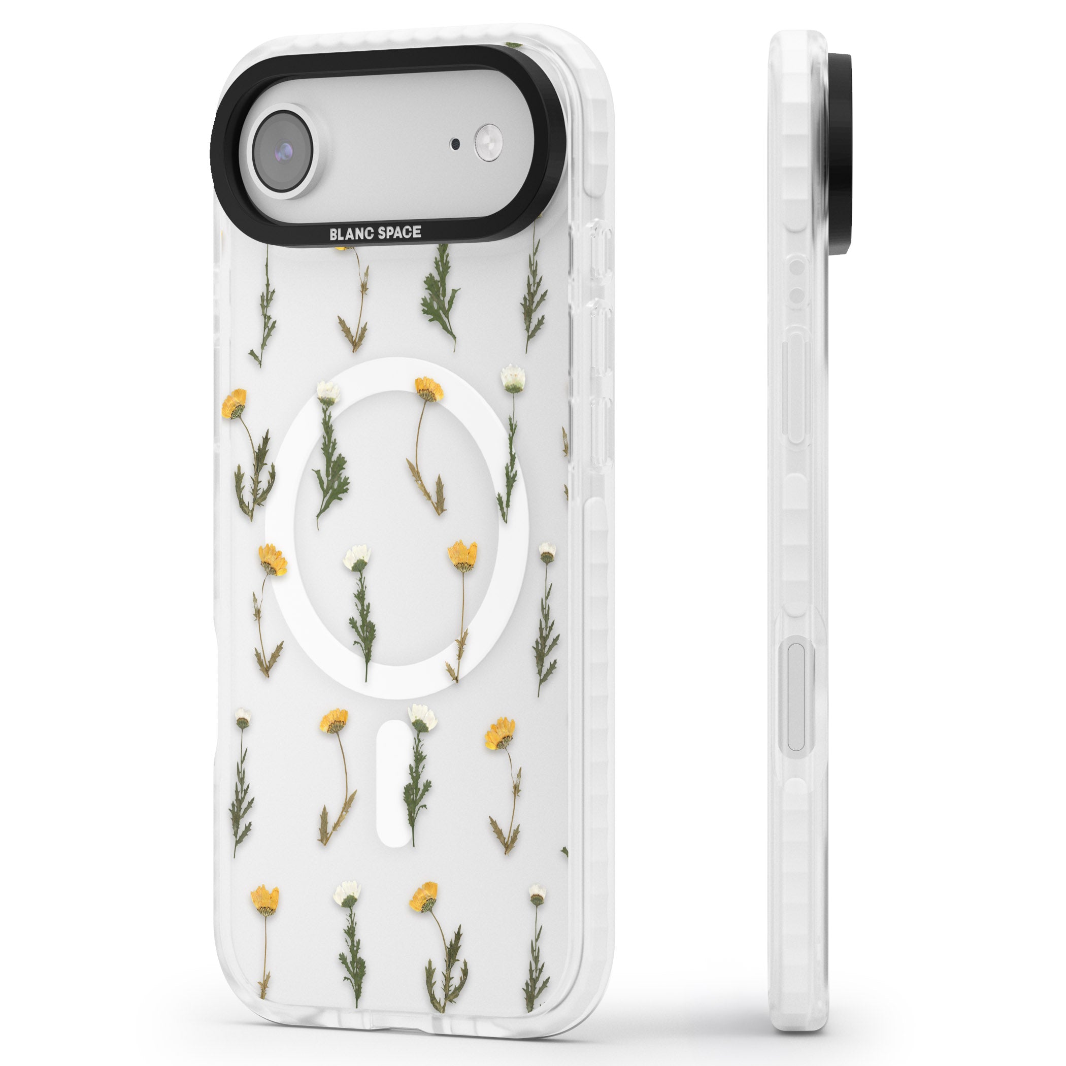 Pressed Flower iPhone 17 Air Impact Pro Clear Phone Case Side Profile