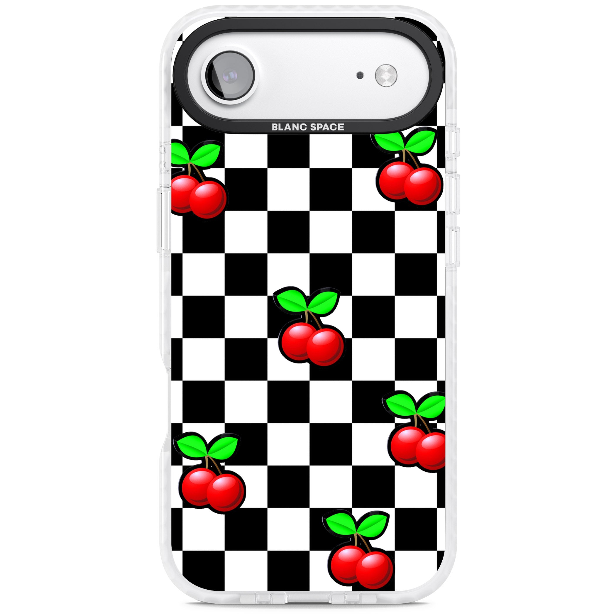 Checkered Cherry iPhone 17 Air Impact Pro Clear Phone Case