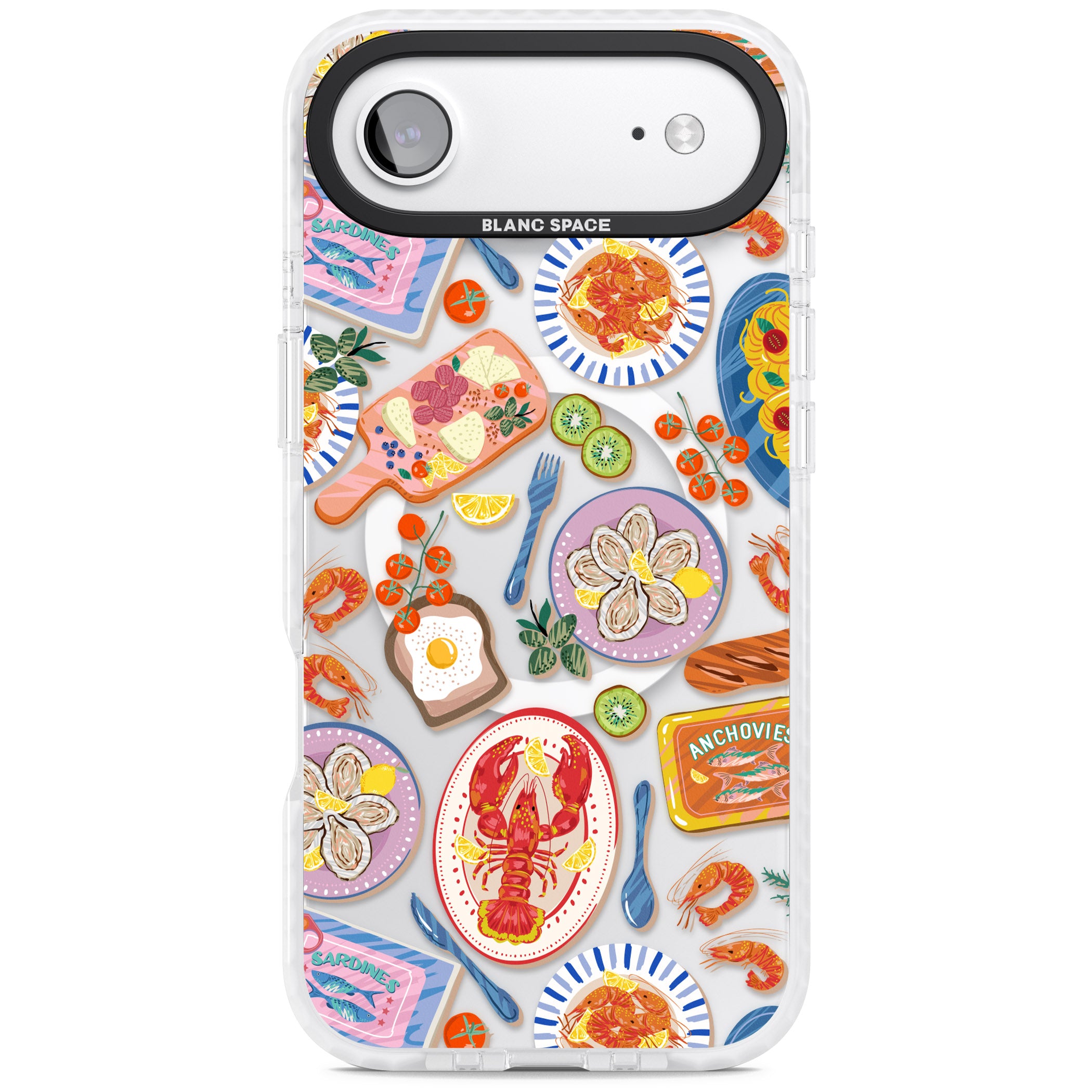Seafood Pattern iPhone 17 Air Impact Pro Clear Phone Case