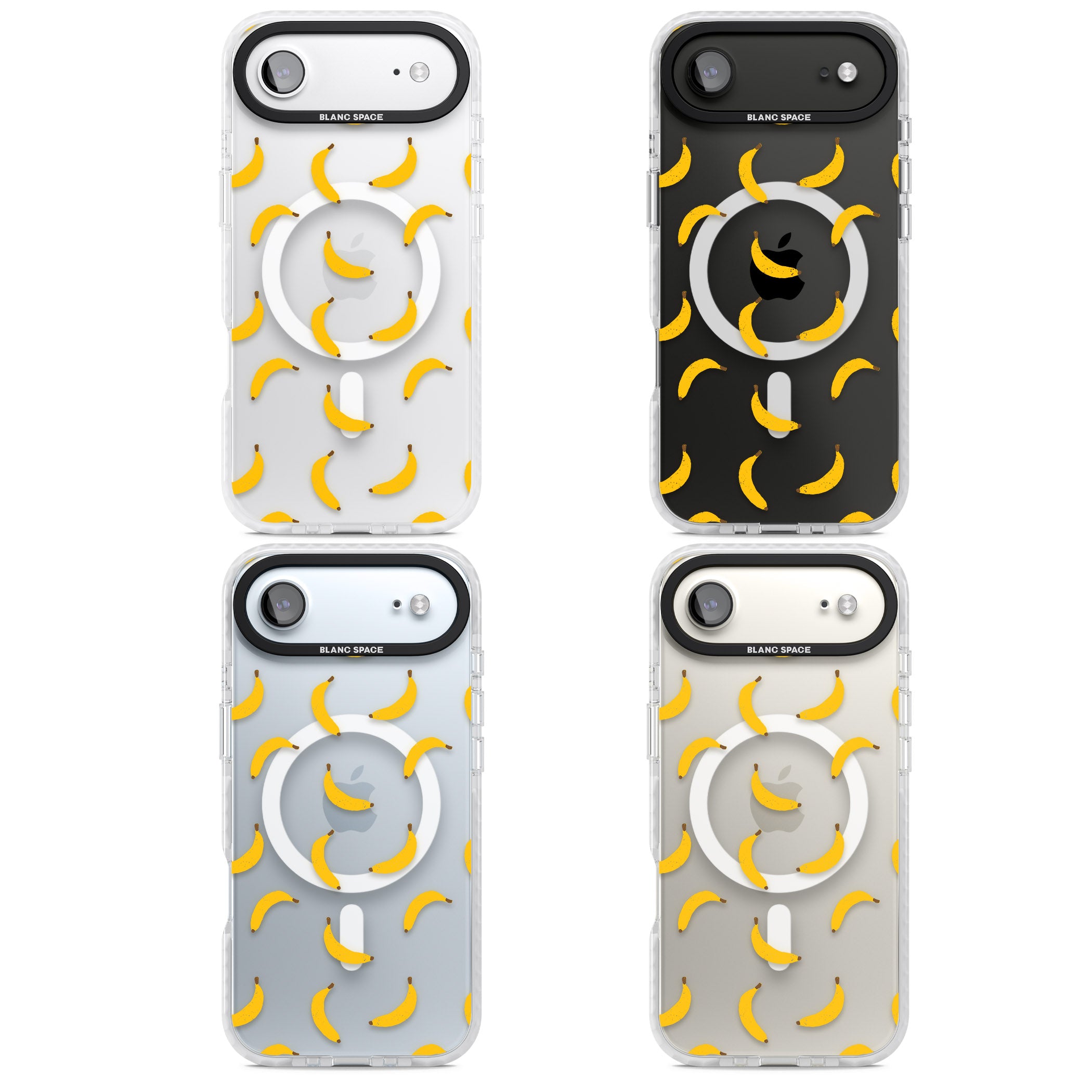 Banana Pattern iPhone 17 Air Impact Pro Clear Phone Case APT Impact Protection