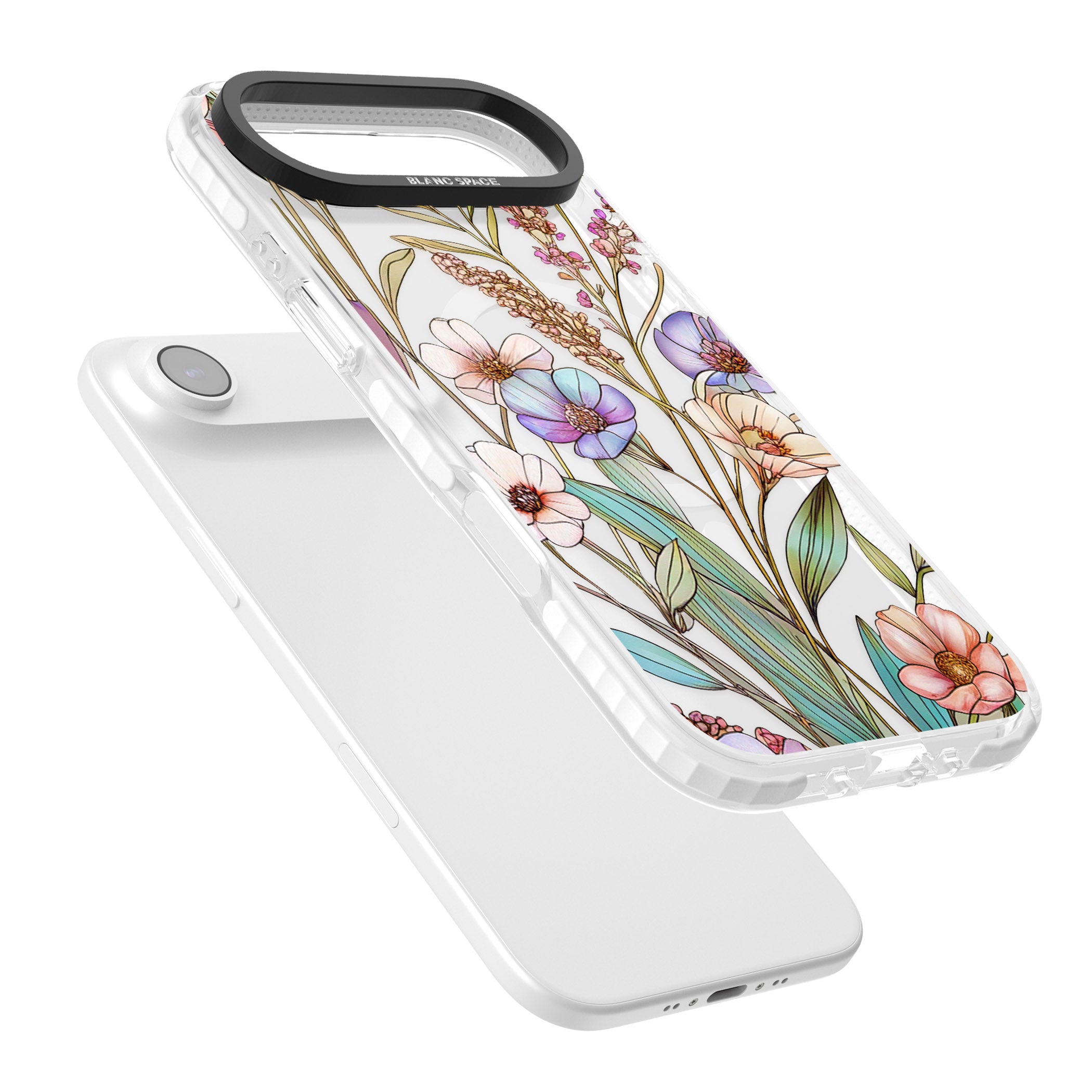 Glass Summer Flowers iPhone 17 Air Impact Pro Clear Phone Case Colours