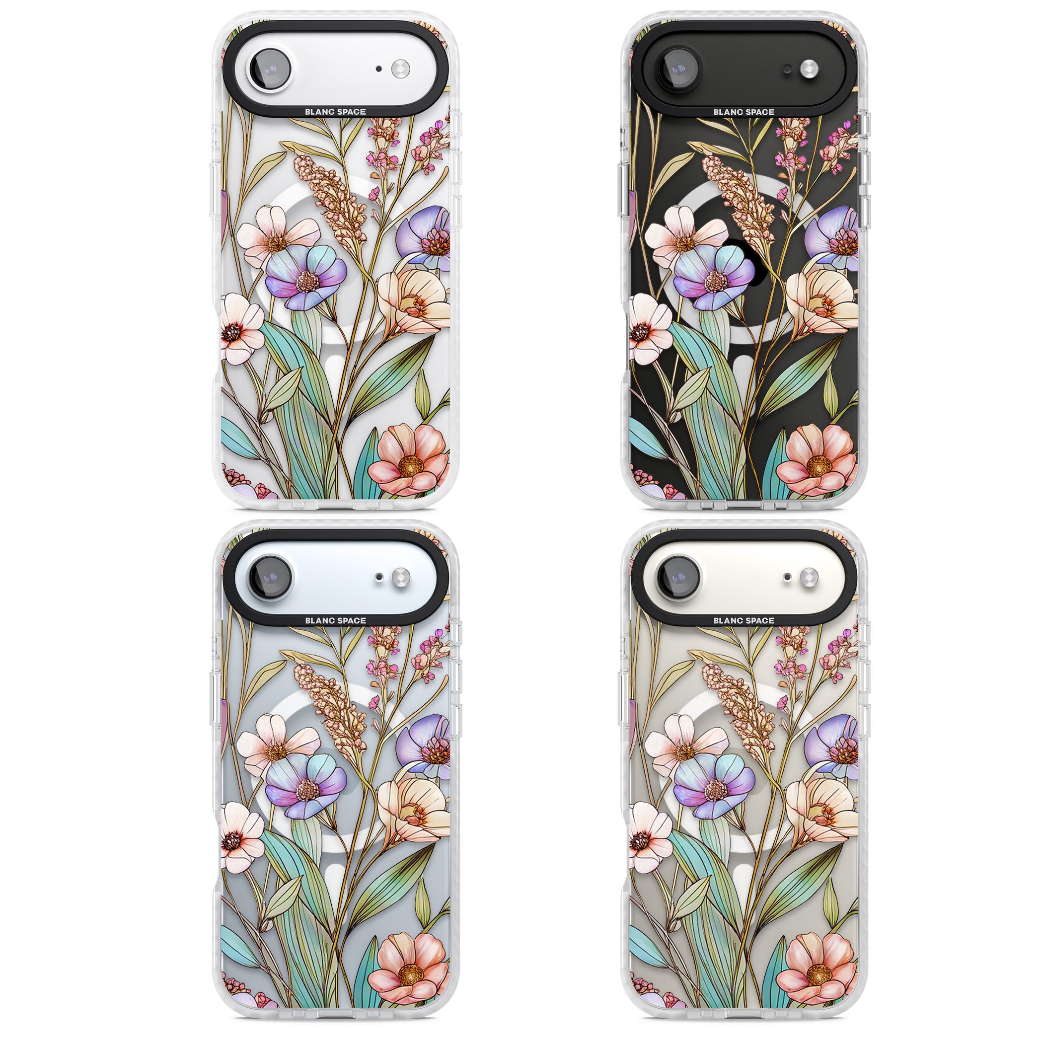 Glass Summer Flowers iPhone 17 Air Impact Pro Clear Phone Case APT Impact Protection