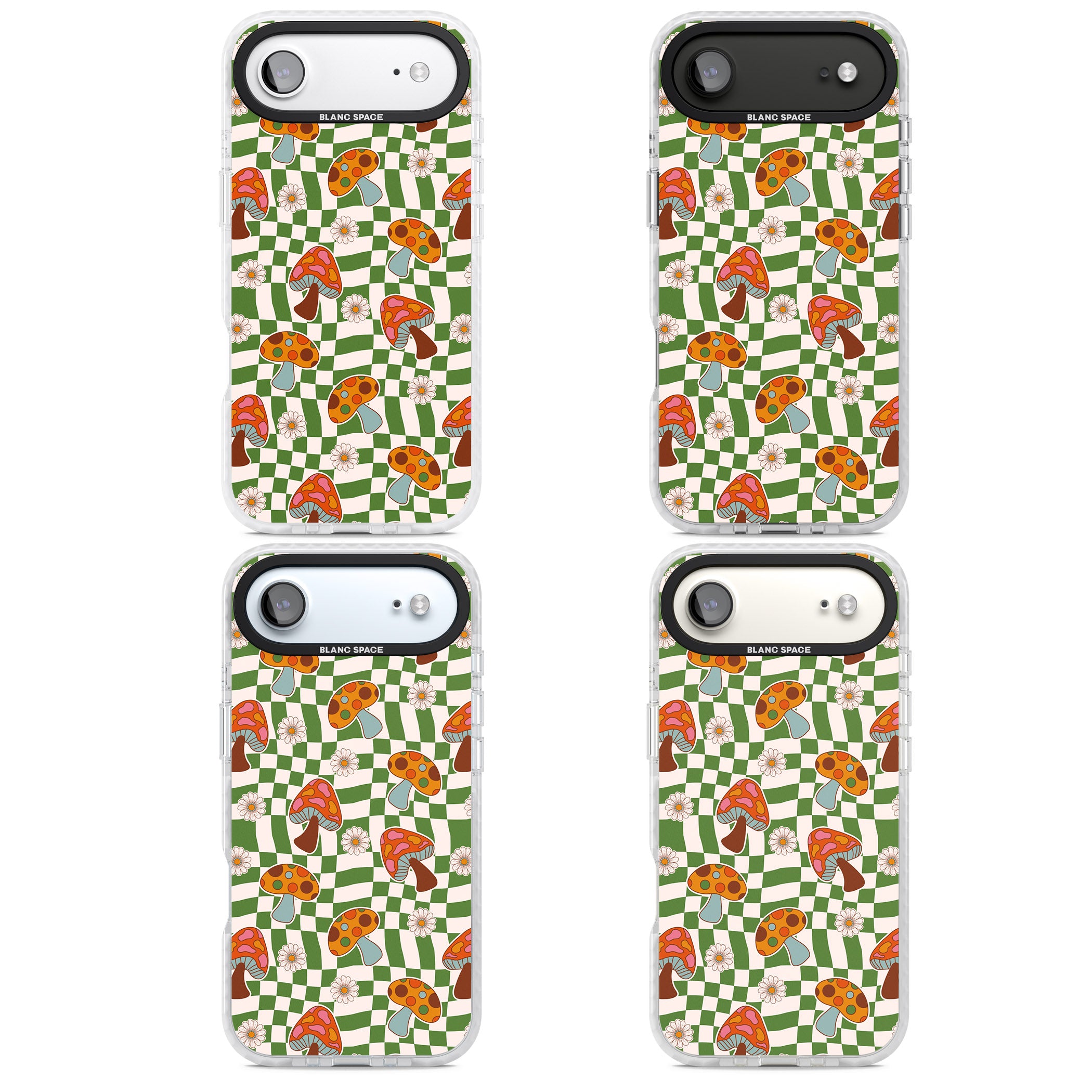 Wavy Checked Shroom & Bloom iPhone 17 Air Impact Pro Clear Phone Case APT Impact Protection