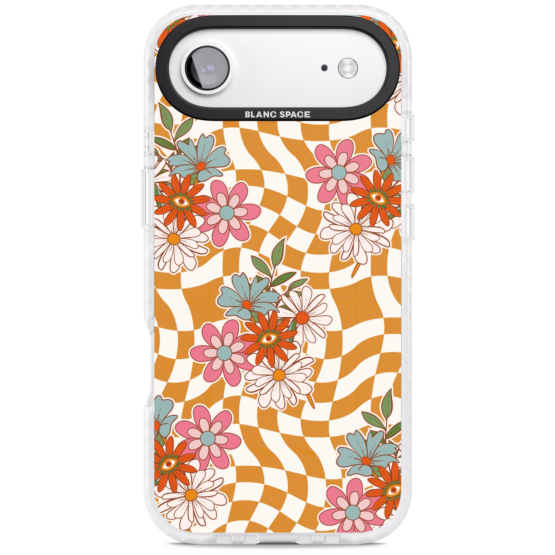 Wavy Checked Bloom iPhone 17 Air Impact Pro Clear Phone Case