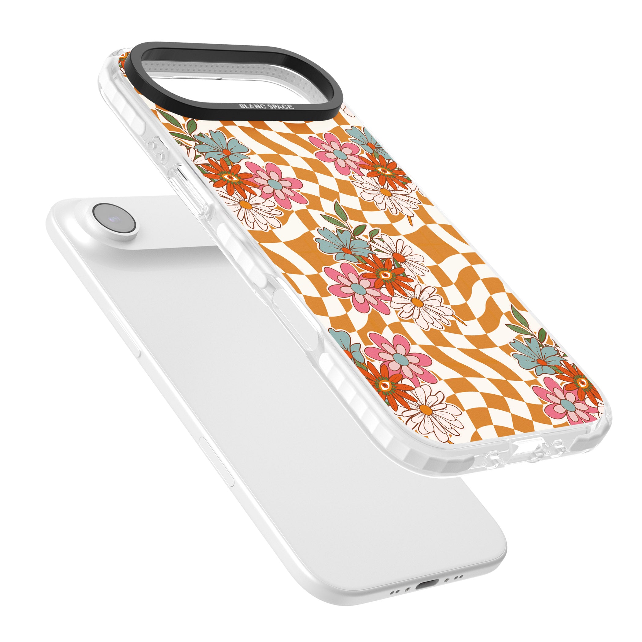 Wavy Checked Bloom iPhone 17 Air Impact Pro Clear Phone Case Colours