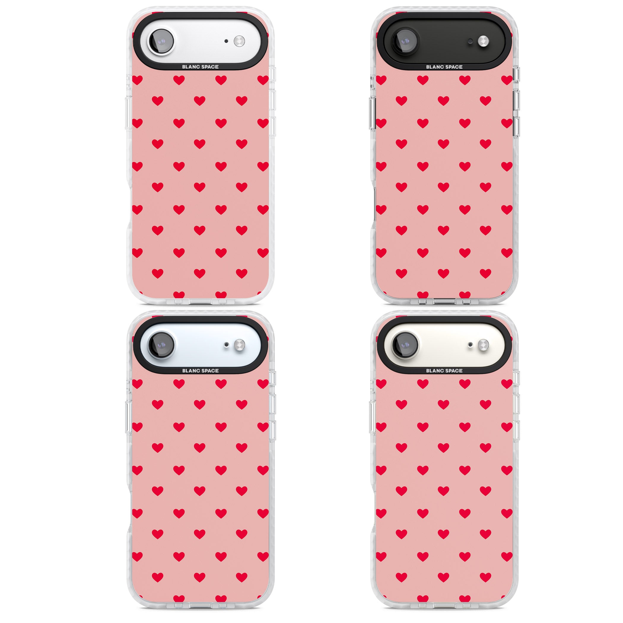 Small Heart Pattern: Red & Pink iPhone 17 Air Impact Pro Clear Phone Case APT Impact Protection