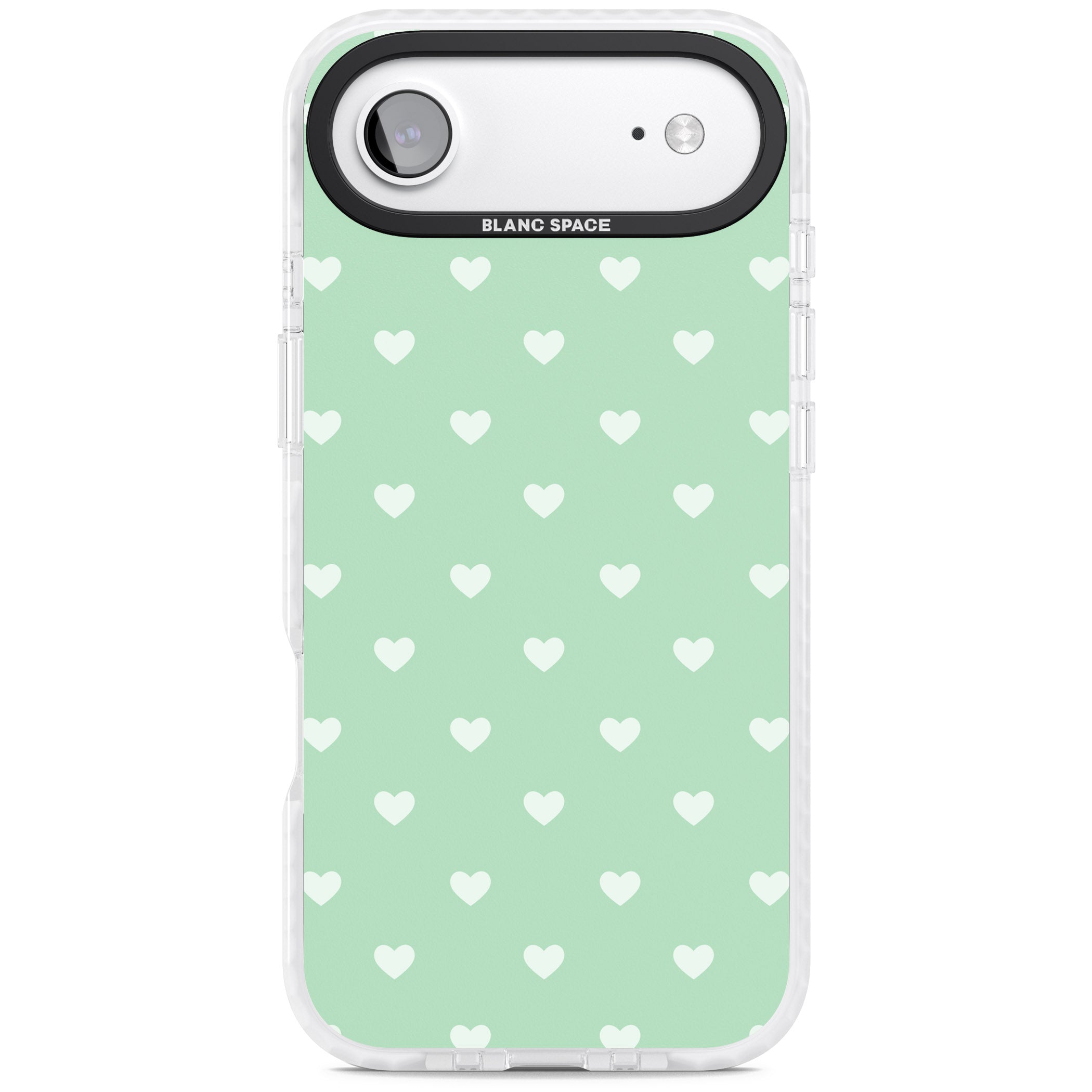 Small Heart Pattern: Green iPhone 17 Air Impact Pro Clear Phone Case