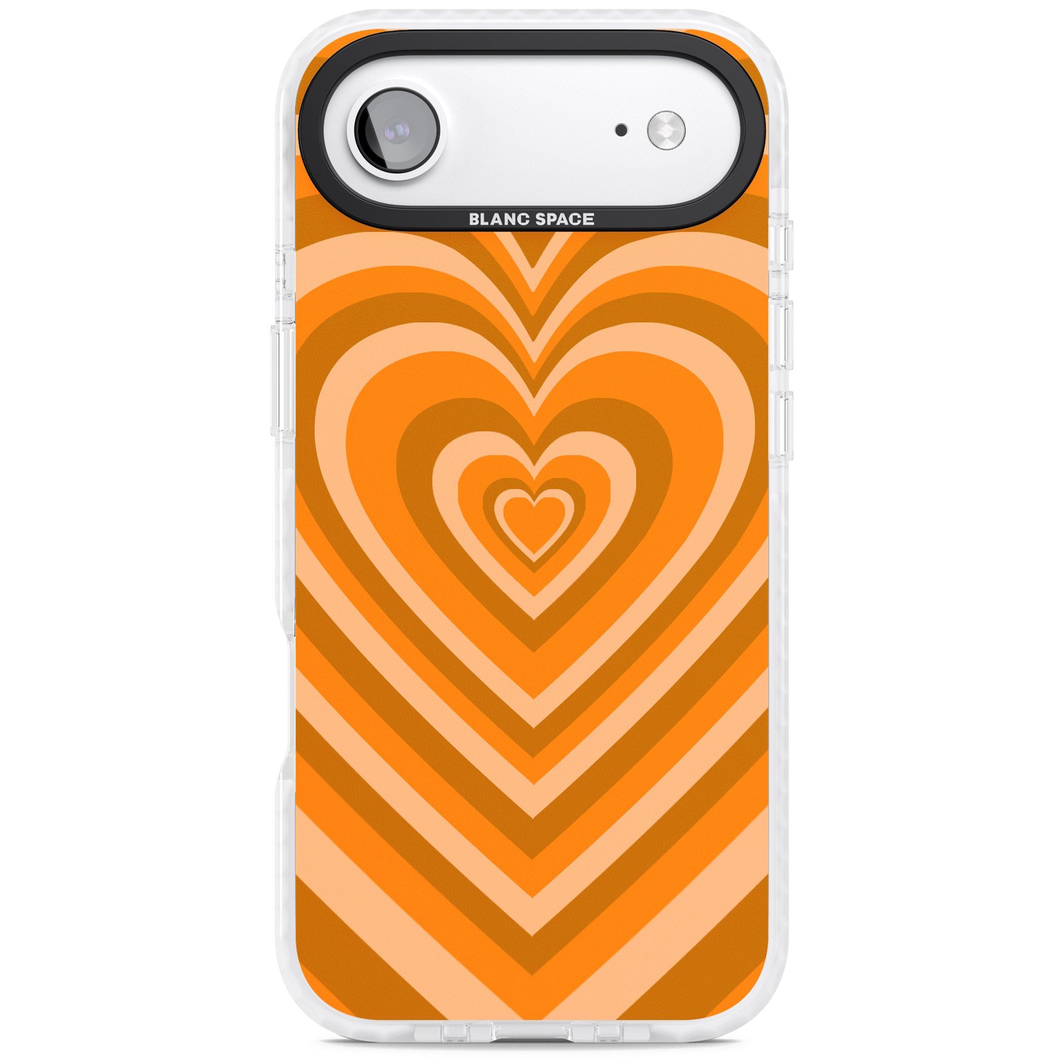 Orange Heart Illusion iPhone 17 Air Impact Pro Clear Phone Case