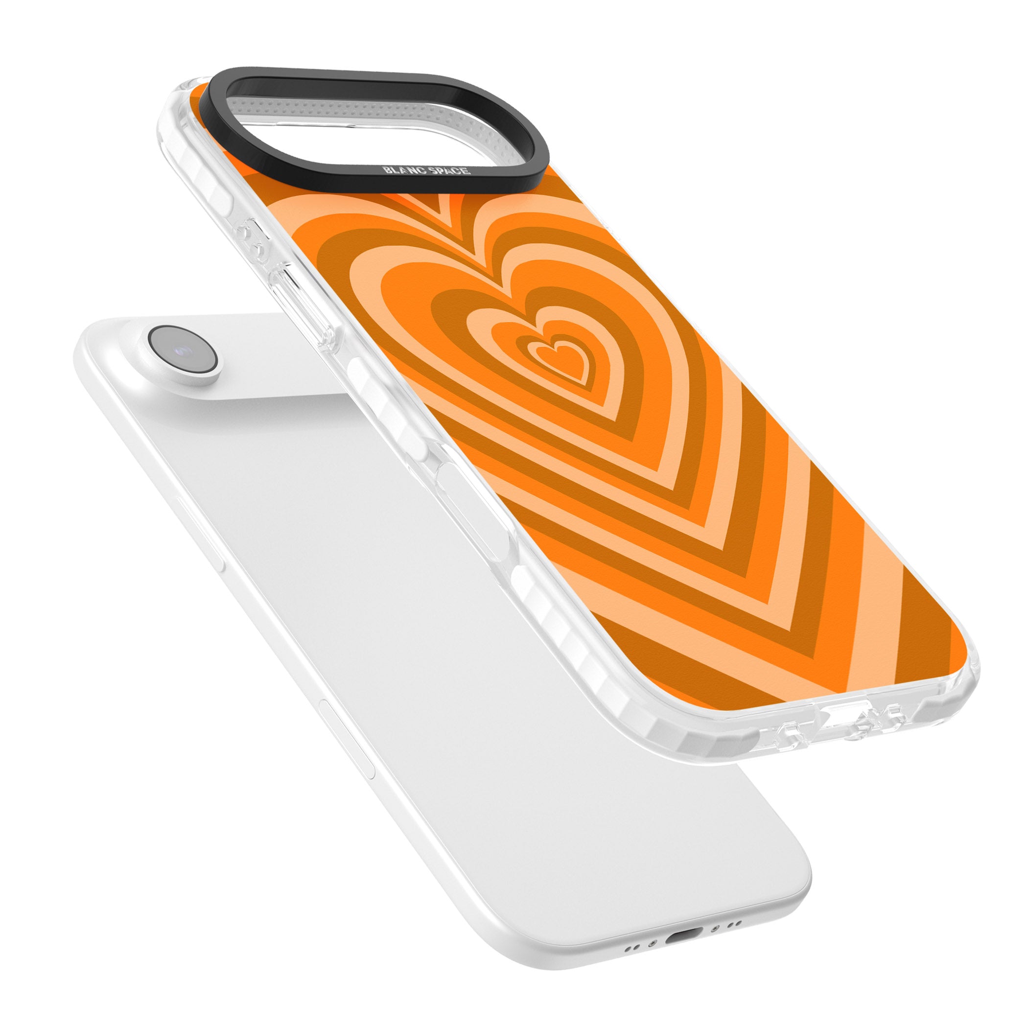 Orange Heart Illusion iPhone 17 Air Impact Pro Clear Phone Case Colours