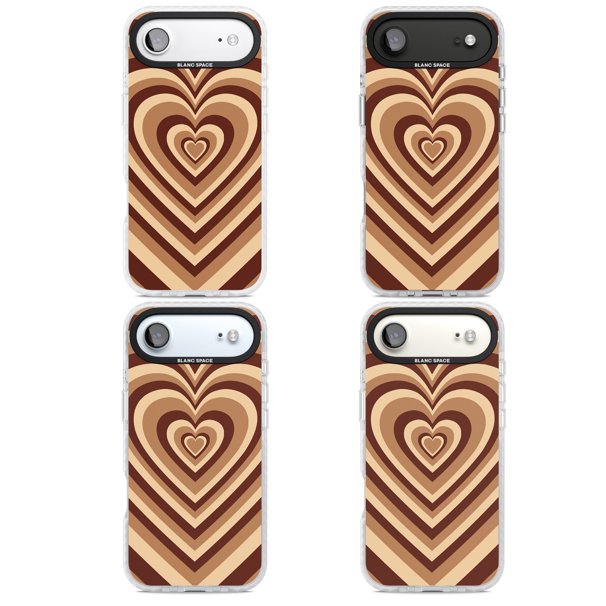Latte Heart Illusion iPhone 17 Air Impact Pro Clear Phone Case APT Impact Protection