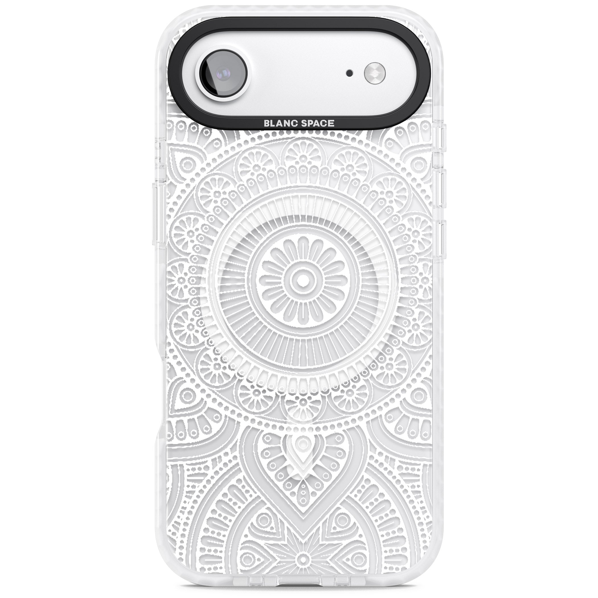 White Henna Flower Wheel iPhone 17 Air Impact Pro Clear Phone Case