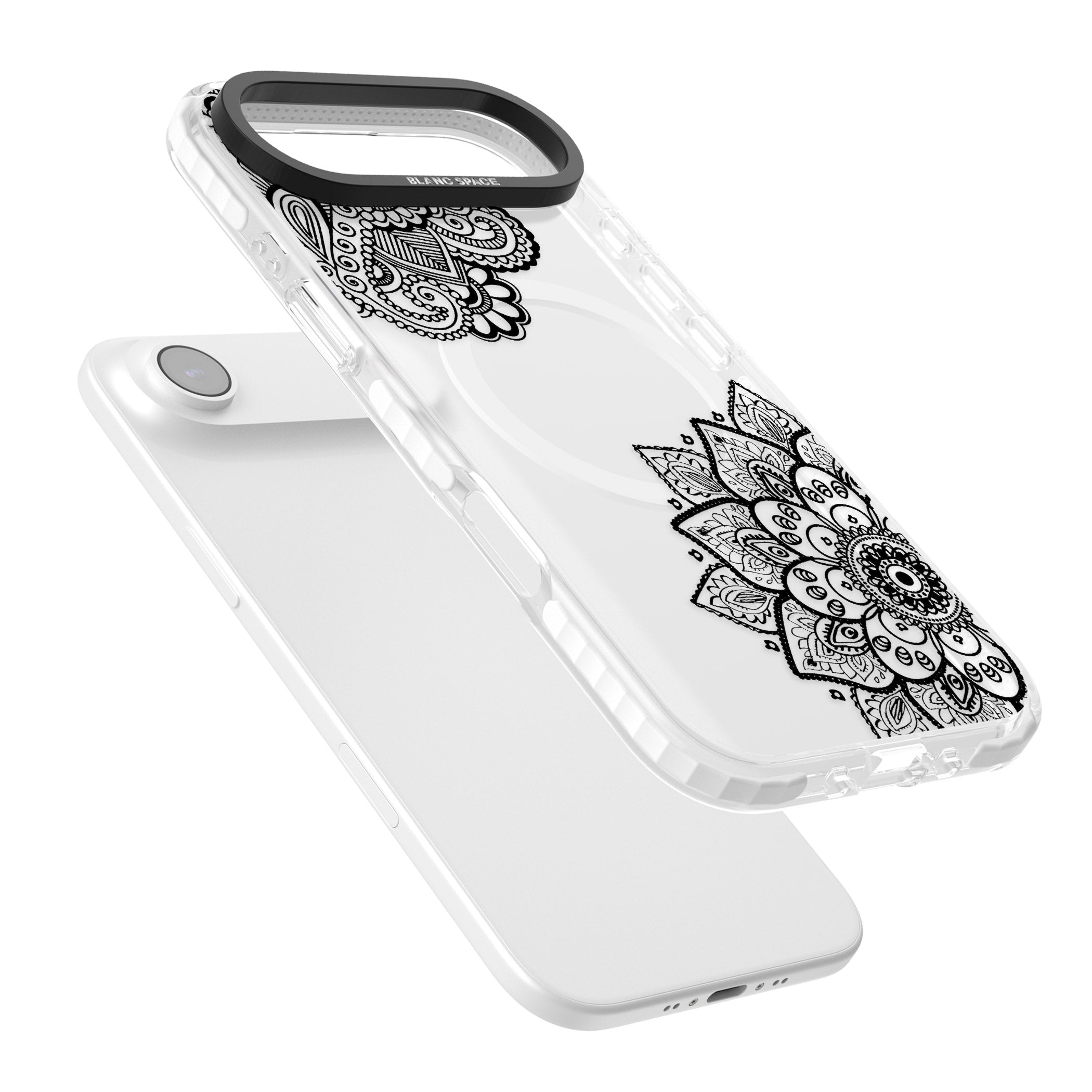 Black Henna Florals iPhone 17 Air Impact Pro Clear Phone Case Colours