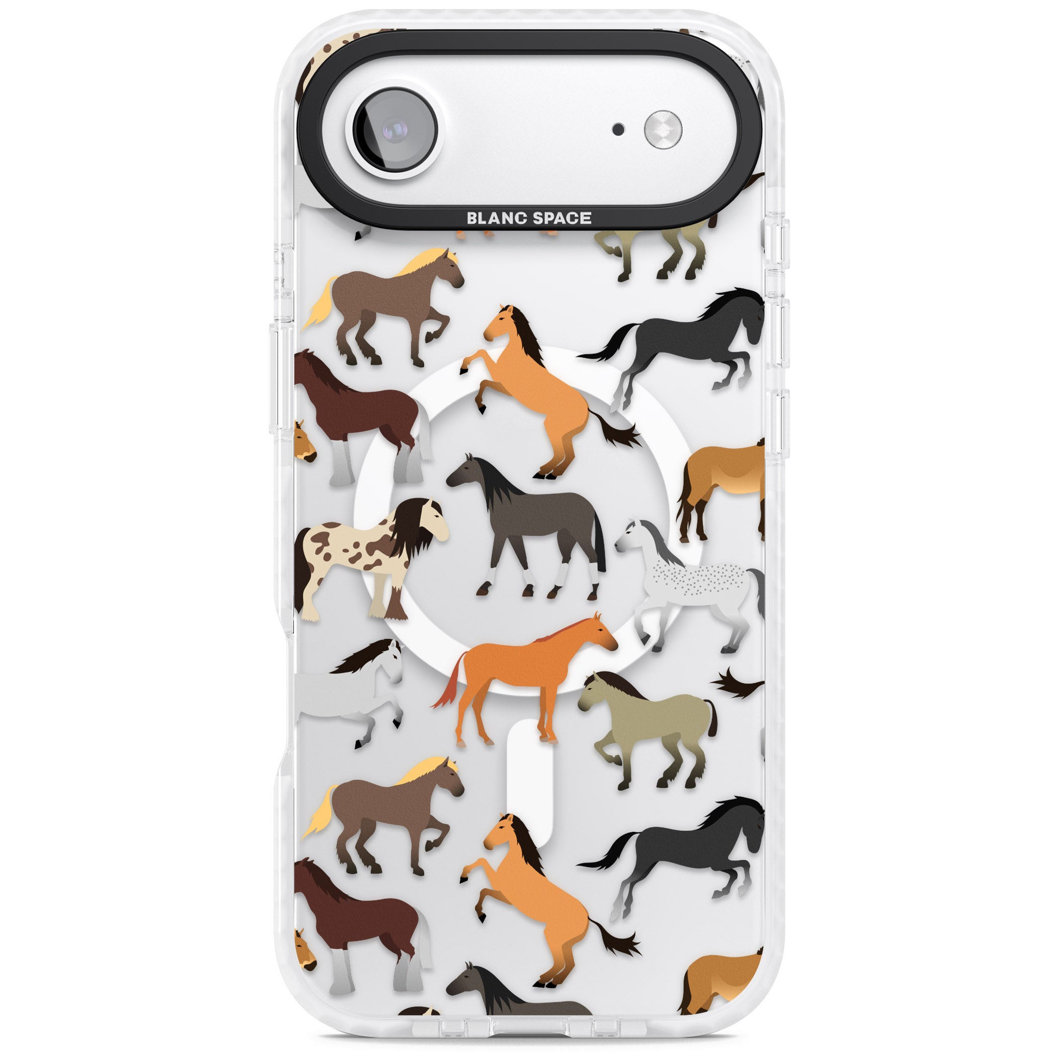 Horse Pattern iPhone 17 Air Impact Pro Clear Phone Case