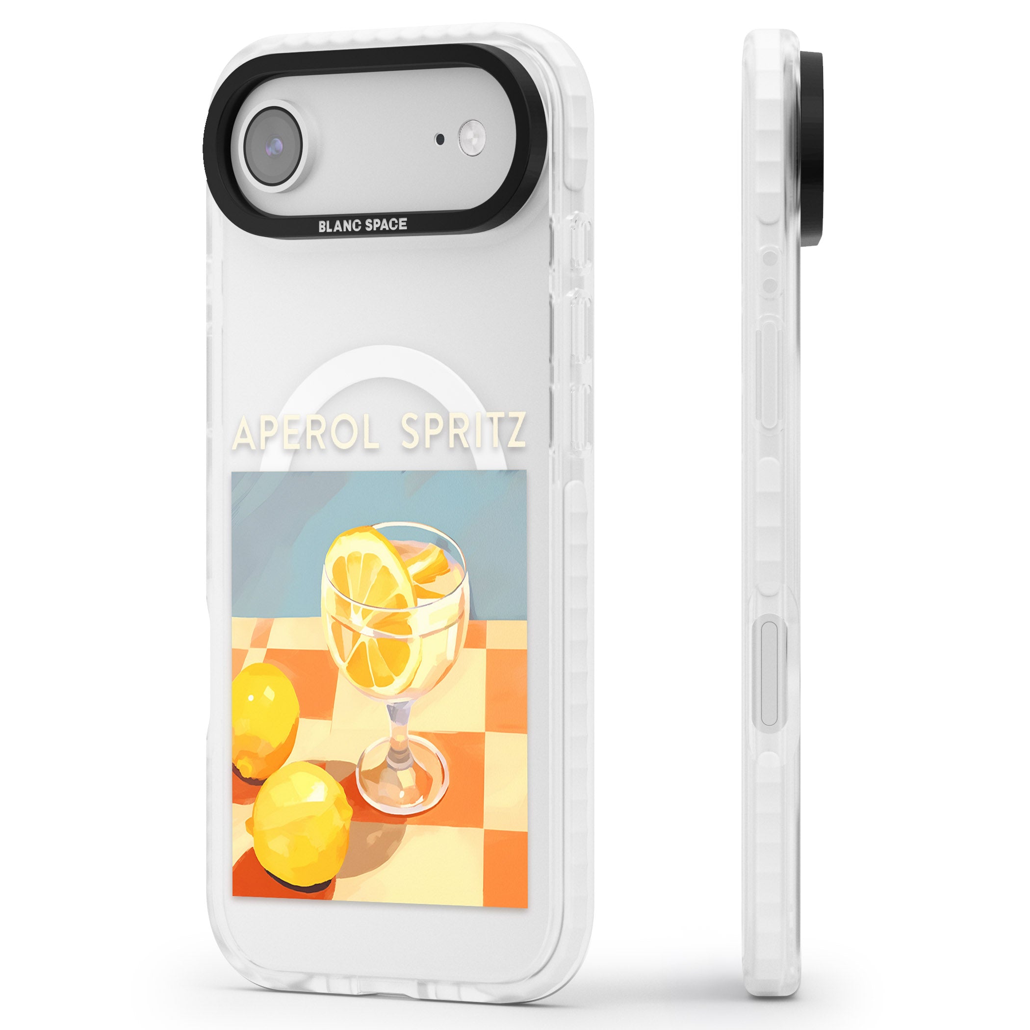 Lemon Spritz iPhone 17 Air Impact Pro Clear Phone Case Side Profile
