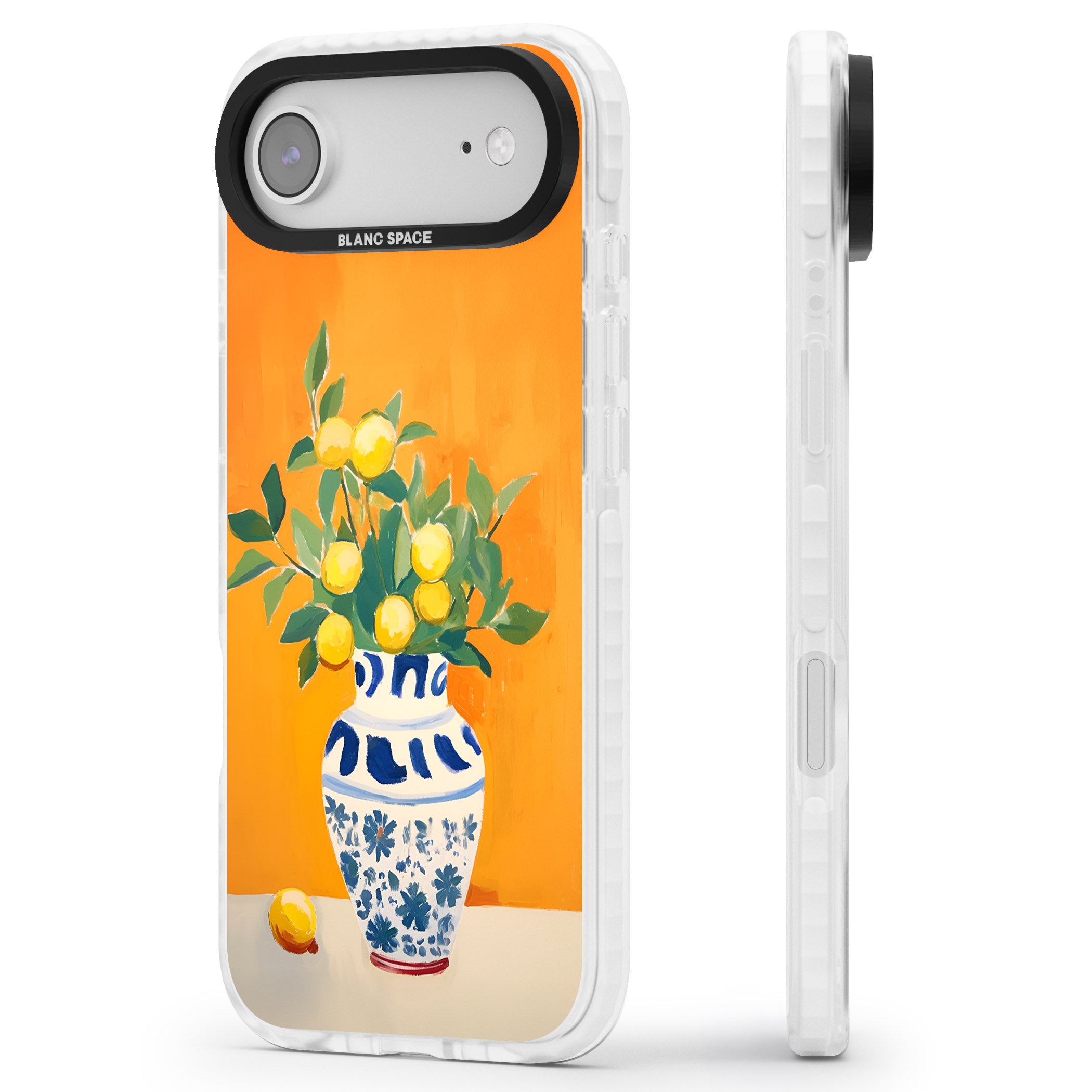 Lemon Vase iPhone 17 Air Impact Pro Clear Phone Case Side Profile
