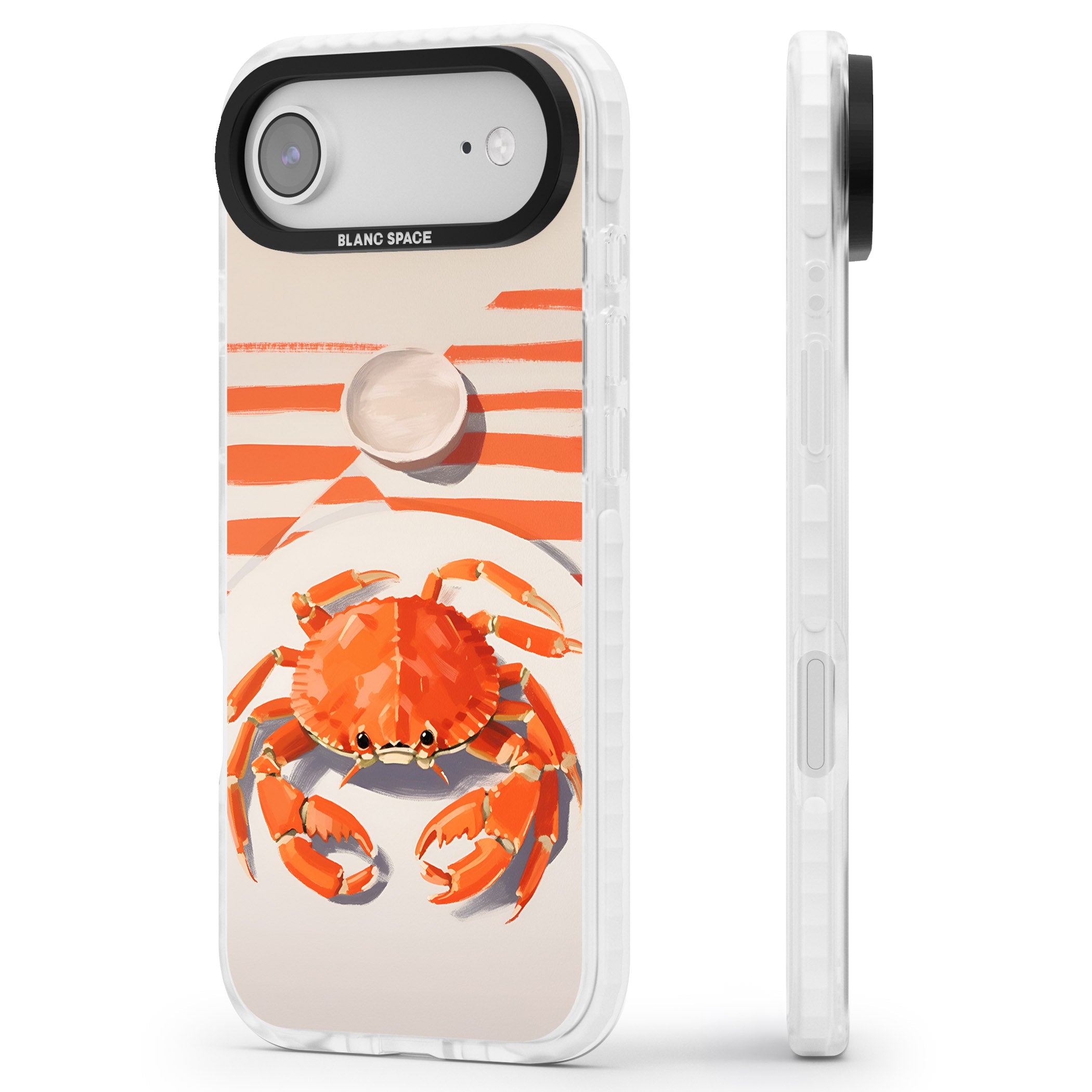 Beach Crab iPhone 17 Air Impact Pro Clear Phone Case Side Profile
