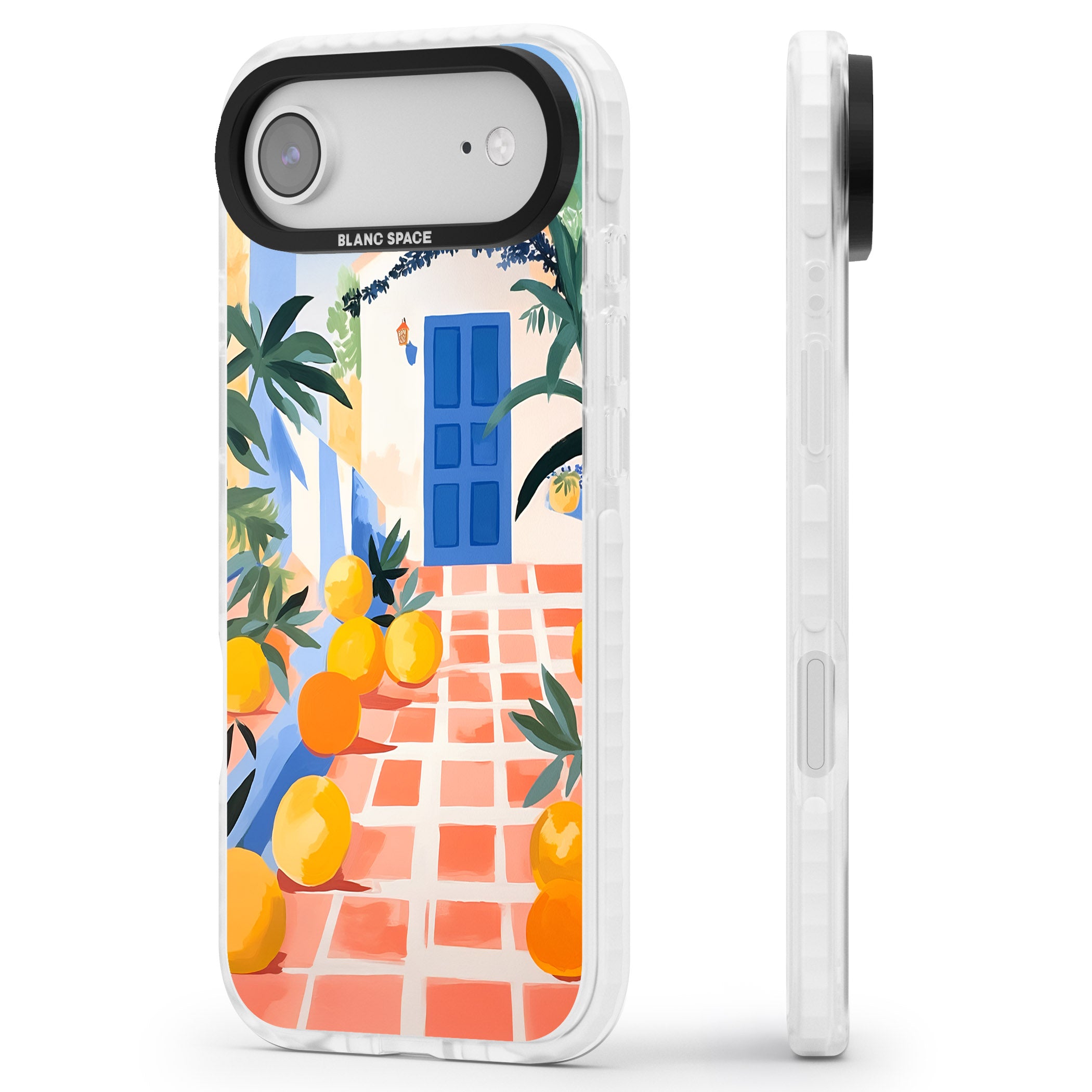 Greek Courtyard iPhone 17 Air Impact Pro Clear Phone Case Side Profile