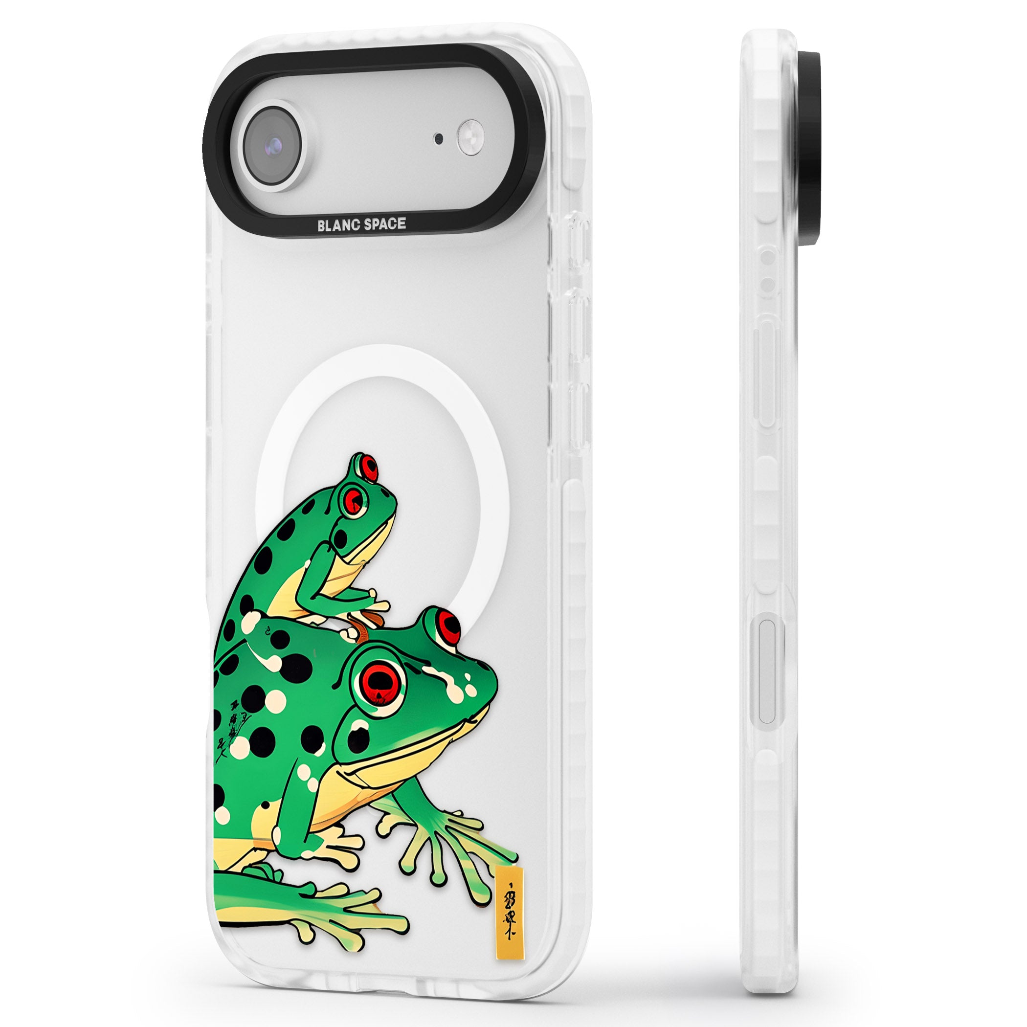 Matsumoto Hoji Frog Green iPhone 17 Air Impact Pro Clear Phone Case Side Profile