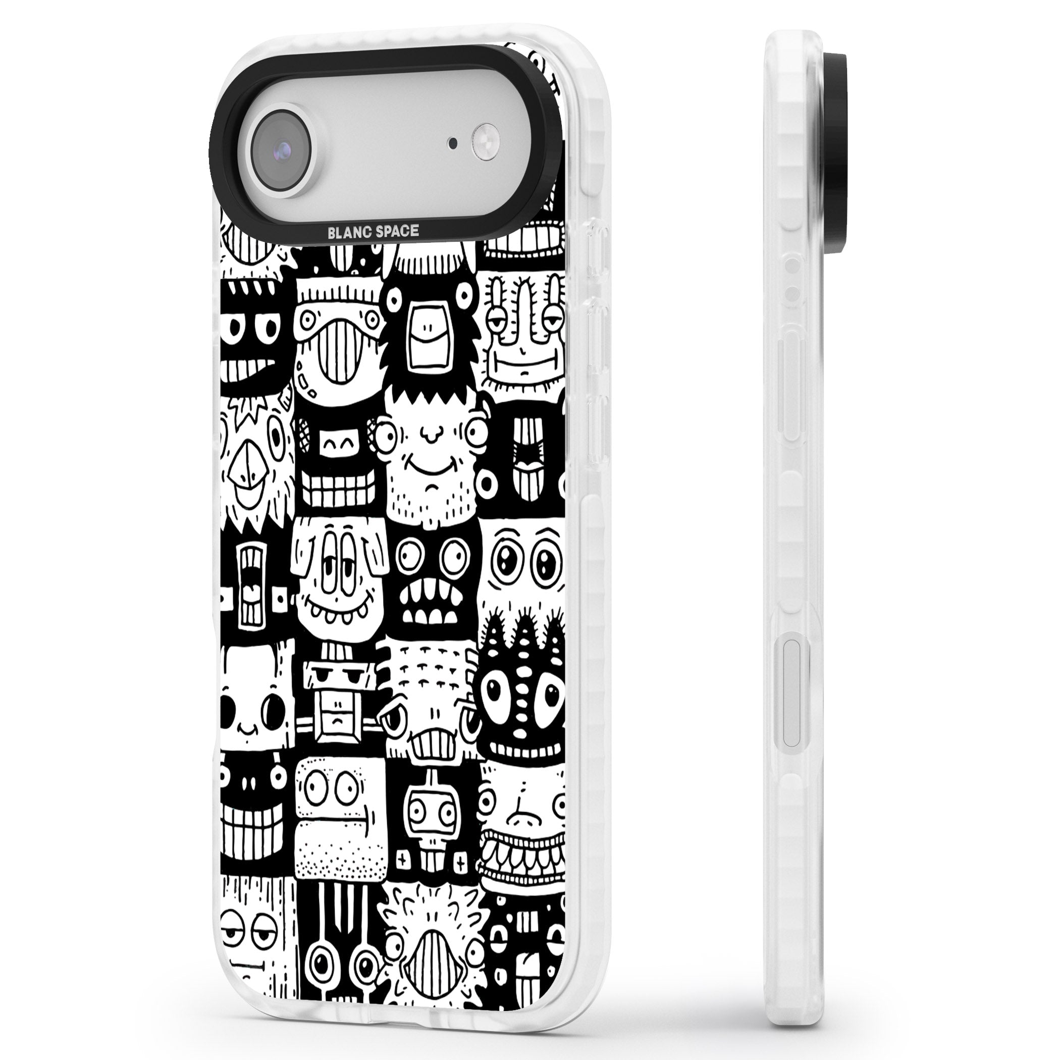 Checkerboard Heads iPhone 17 Air Impact Pro Clear Phone Case Side Profile