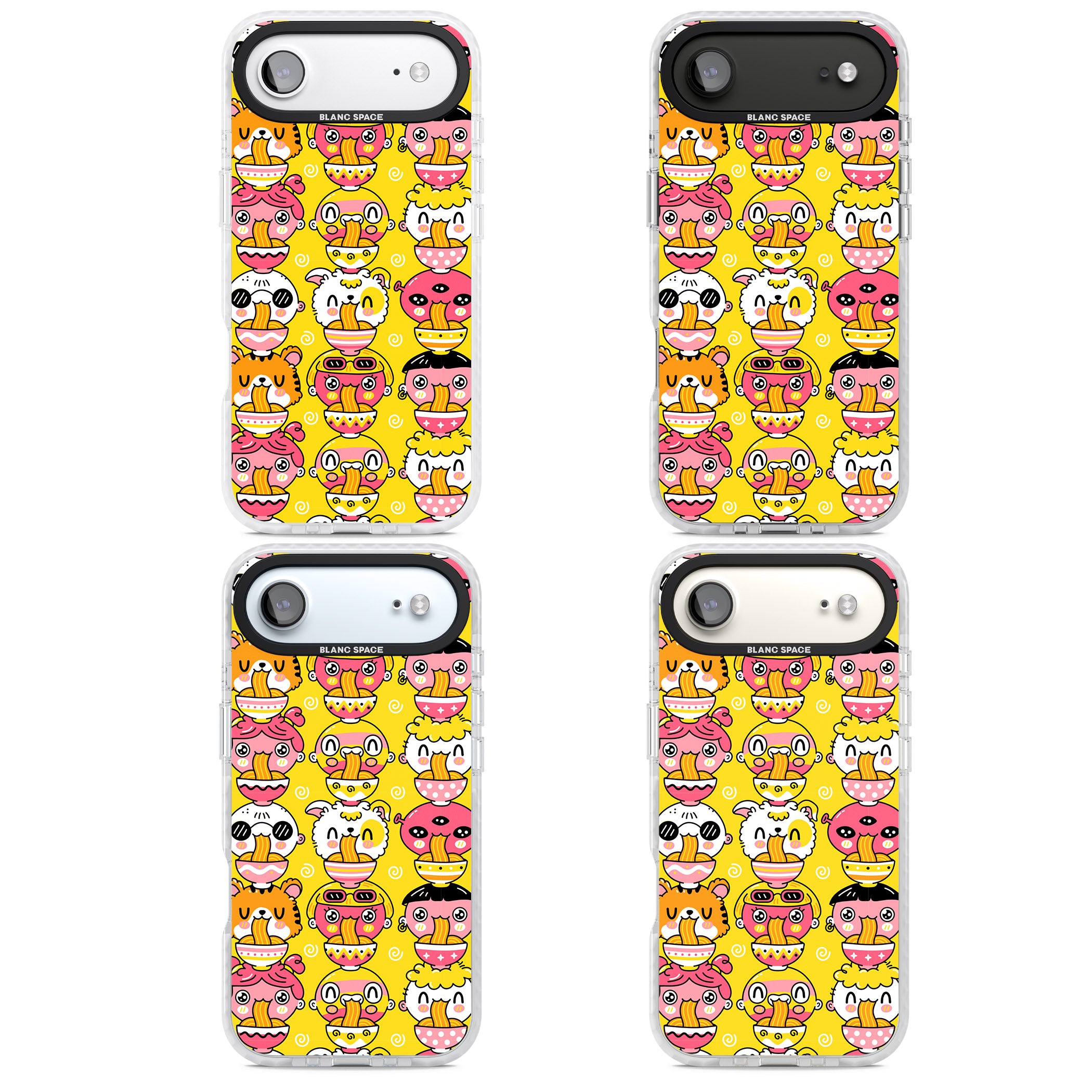 Ramen Noodle Kawaii Pattern iPhone 17 Air Impact Pro Clear Phone Case APT Impact Protection
