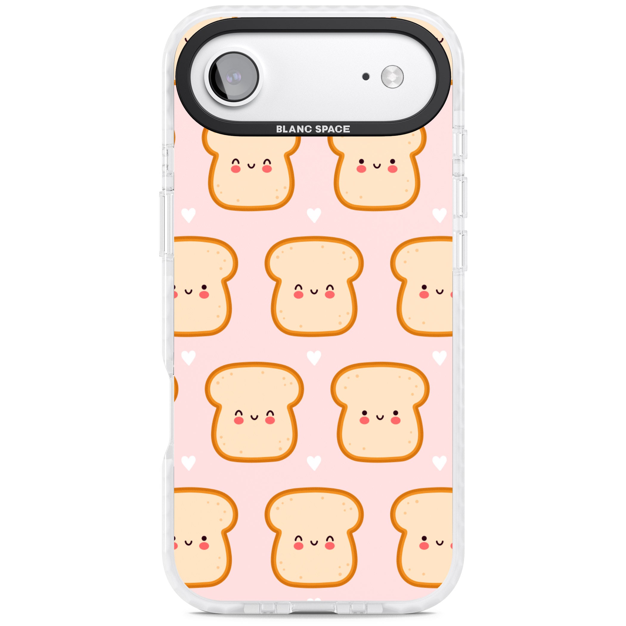 Bread Faces Kawaii Pattern iPhone 17 Air Impact Pro Clear Phone Case