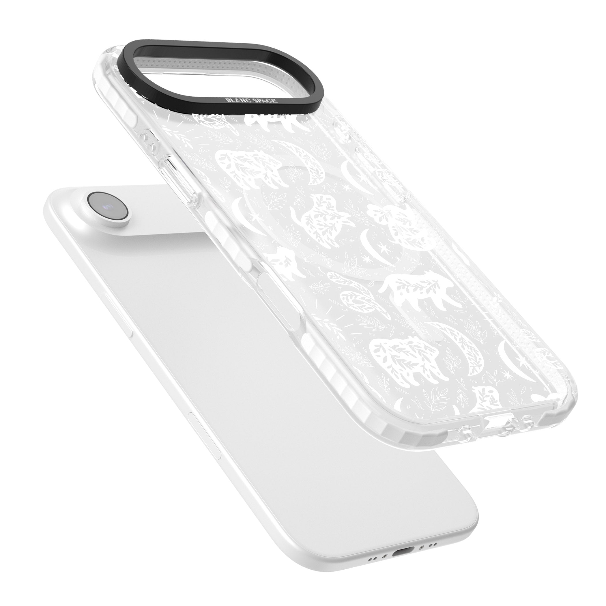 Forest Animal Silhouettes: White/Clear iPhone 17 Air Impact Pro Clear Phone Case Colours