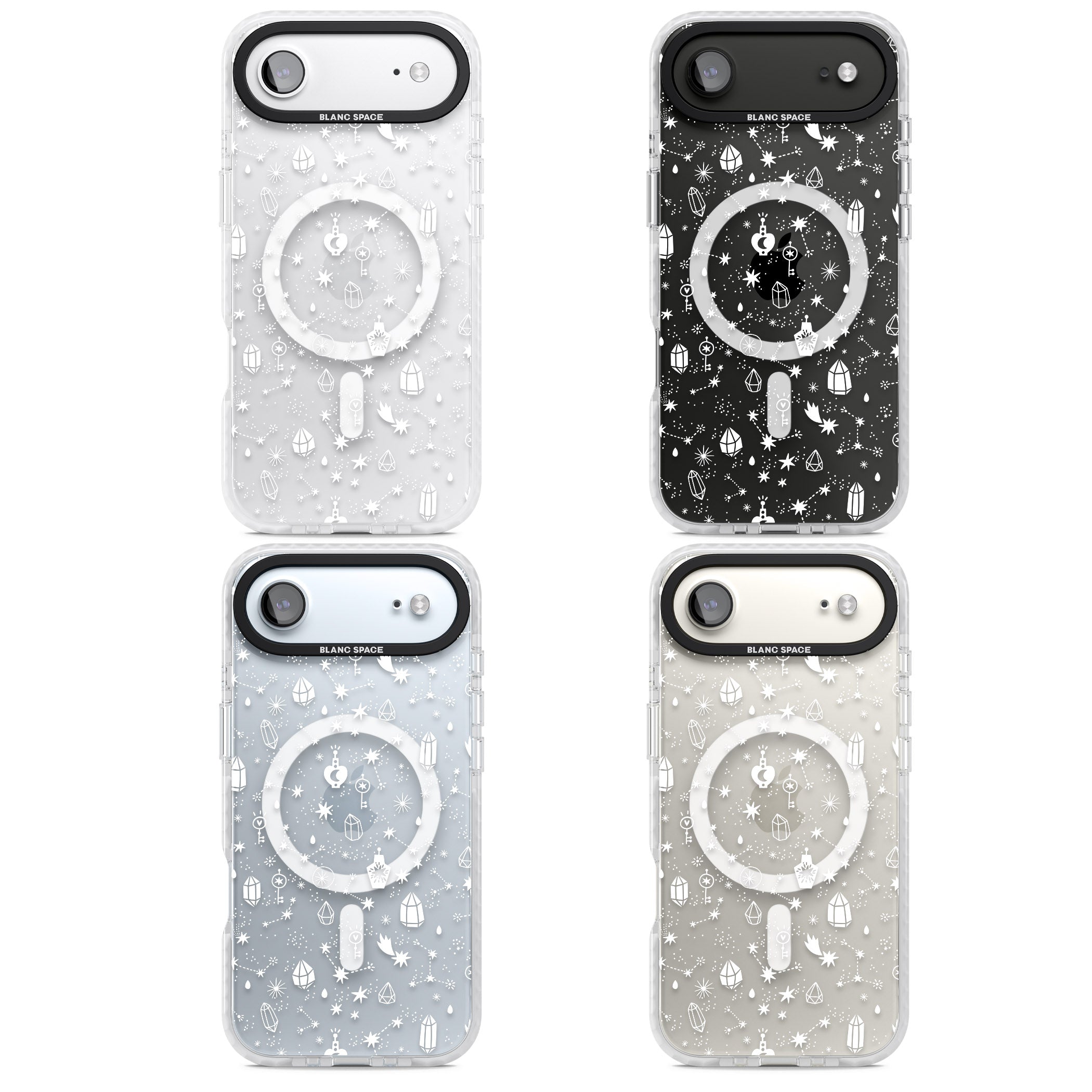 White Cosmic Crystal iPhone 17 Air Impact Pro Clear Phone Case APT Impact Protection