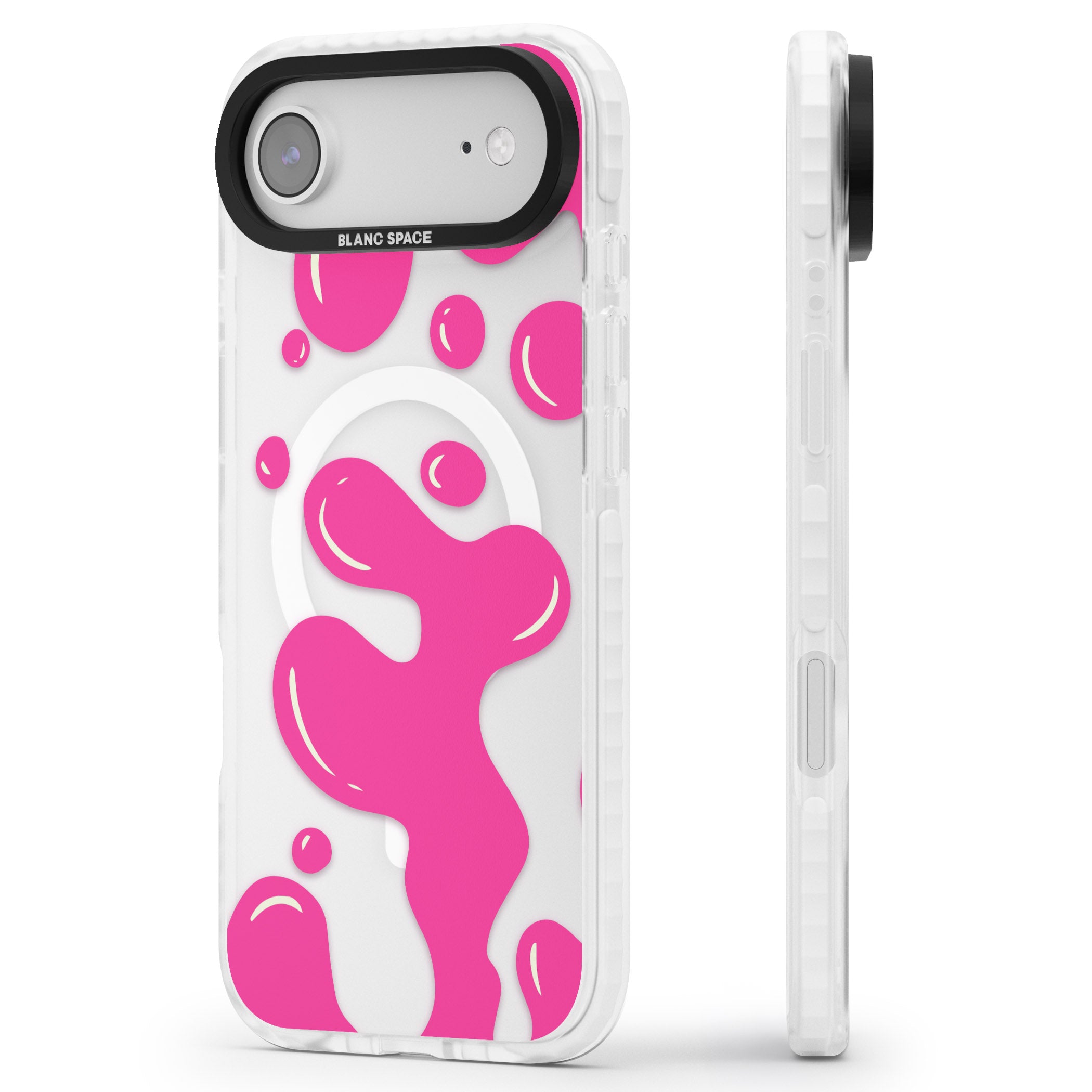 Pink Lava Lamp iPhone 17 Air Impact Pro Clear Phone Case Side Profile