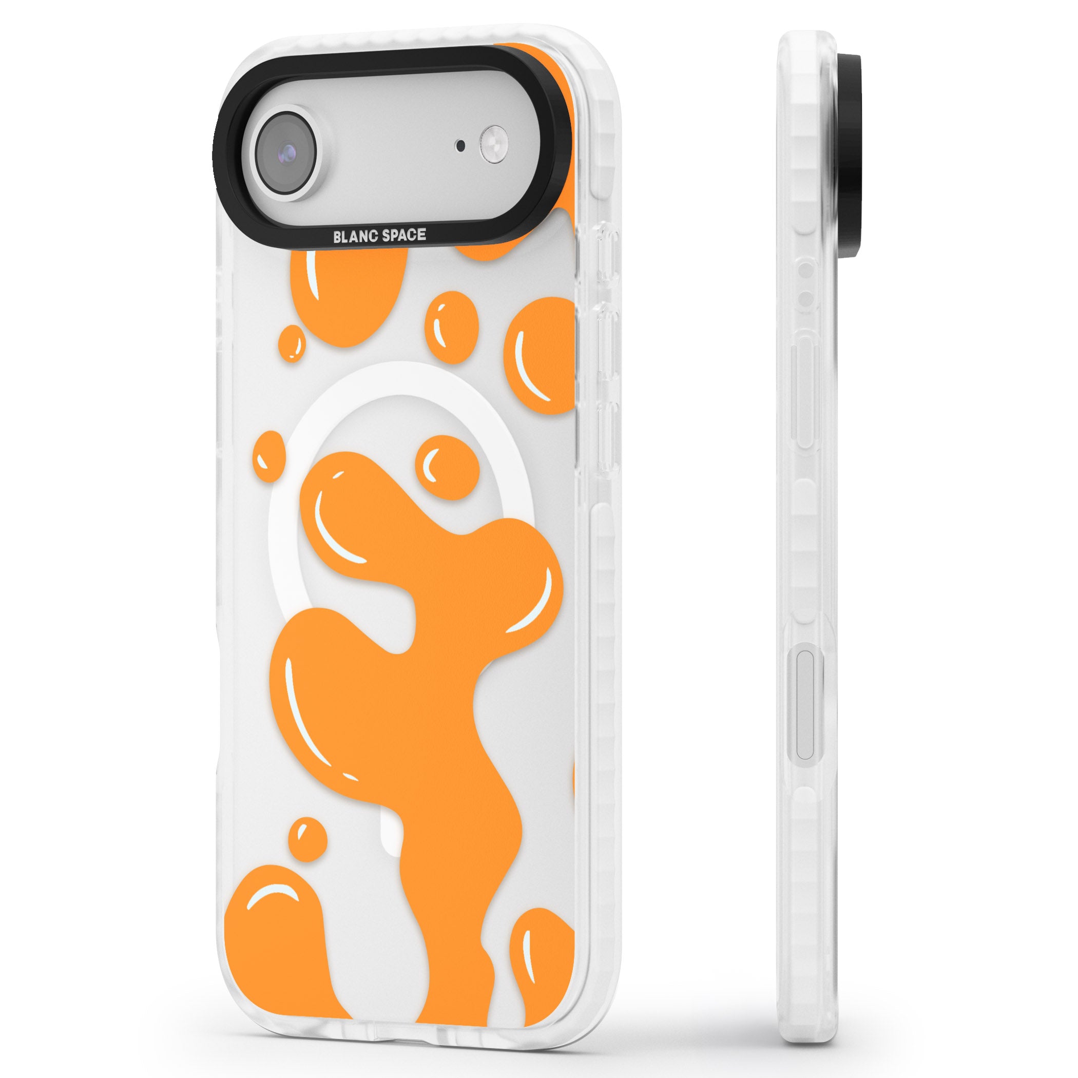 Orange Lava Lamp iPhone 17 Air Impact Pro Clear Phone Case Side Profile