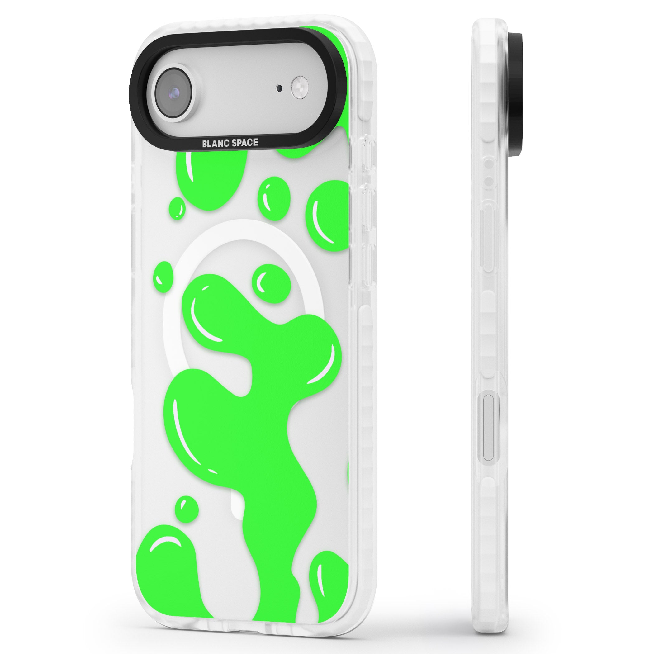 Green Lava Lamp iPhone 17 Air Impact Pro Clear Phone Case Side Profile