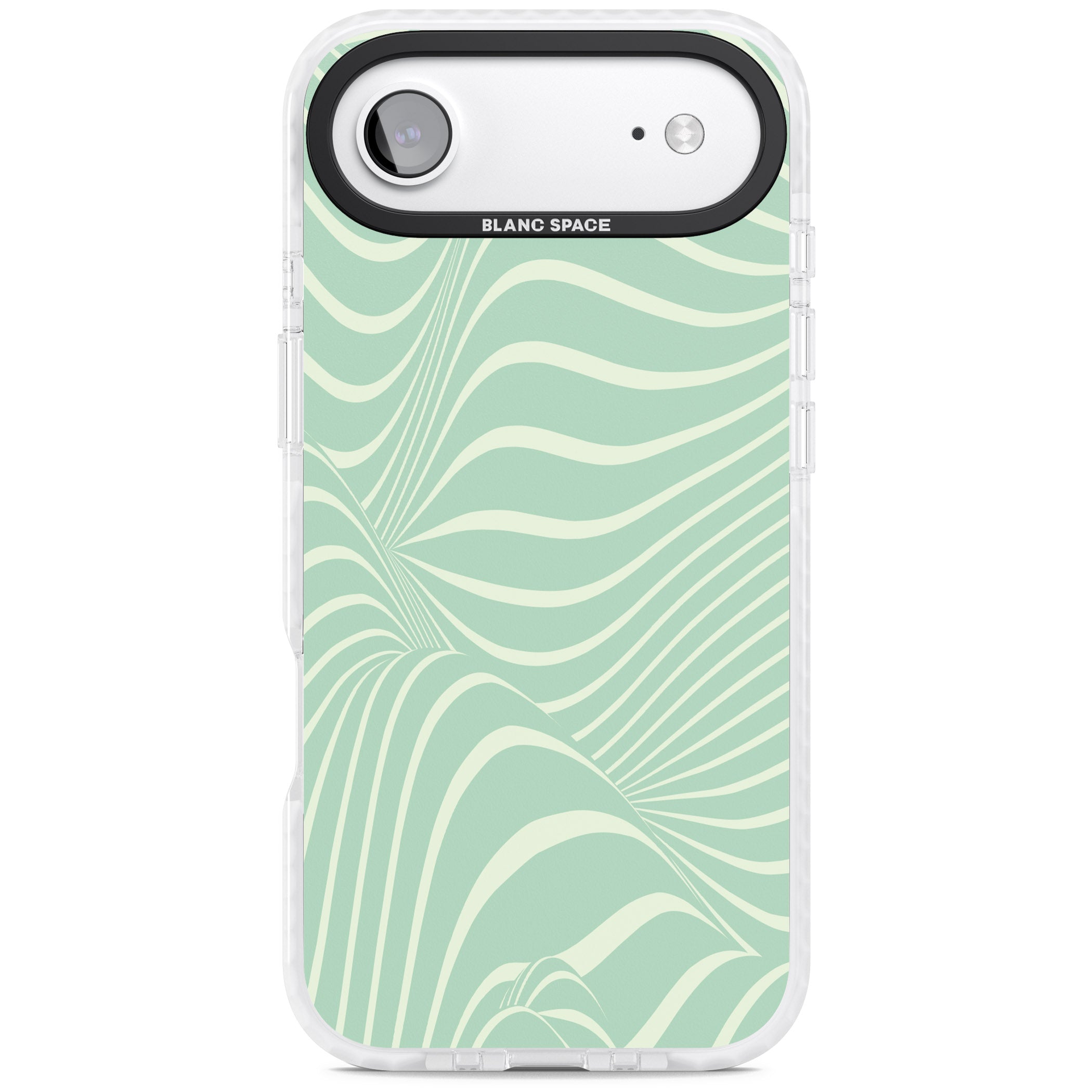 Mint Green Distorted Line iPhone 17 Air Impact Pro Clear Phone Case