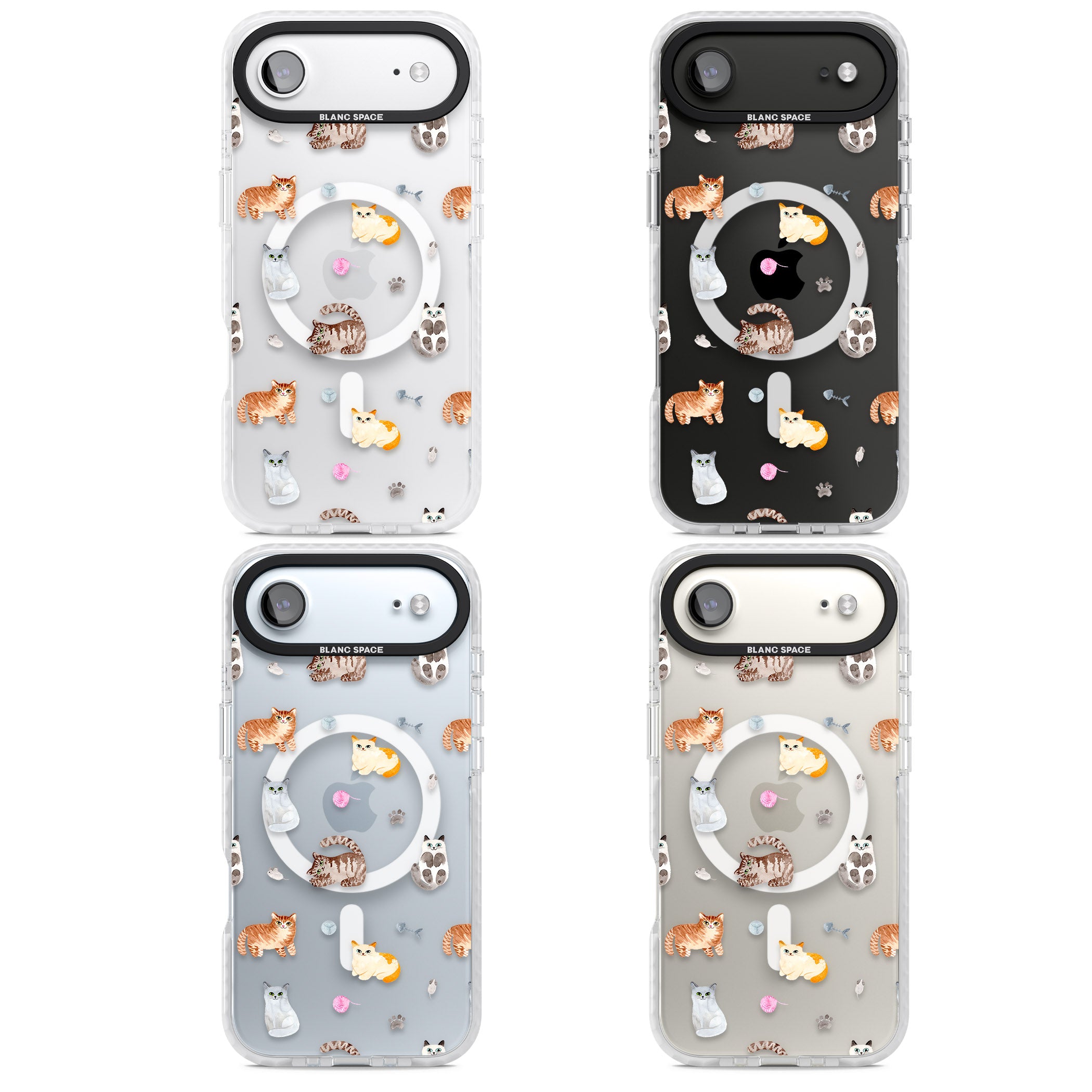 Playful Cats iPhone 17 Air Impact Pro Clear Phone Case APT Impact Protection