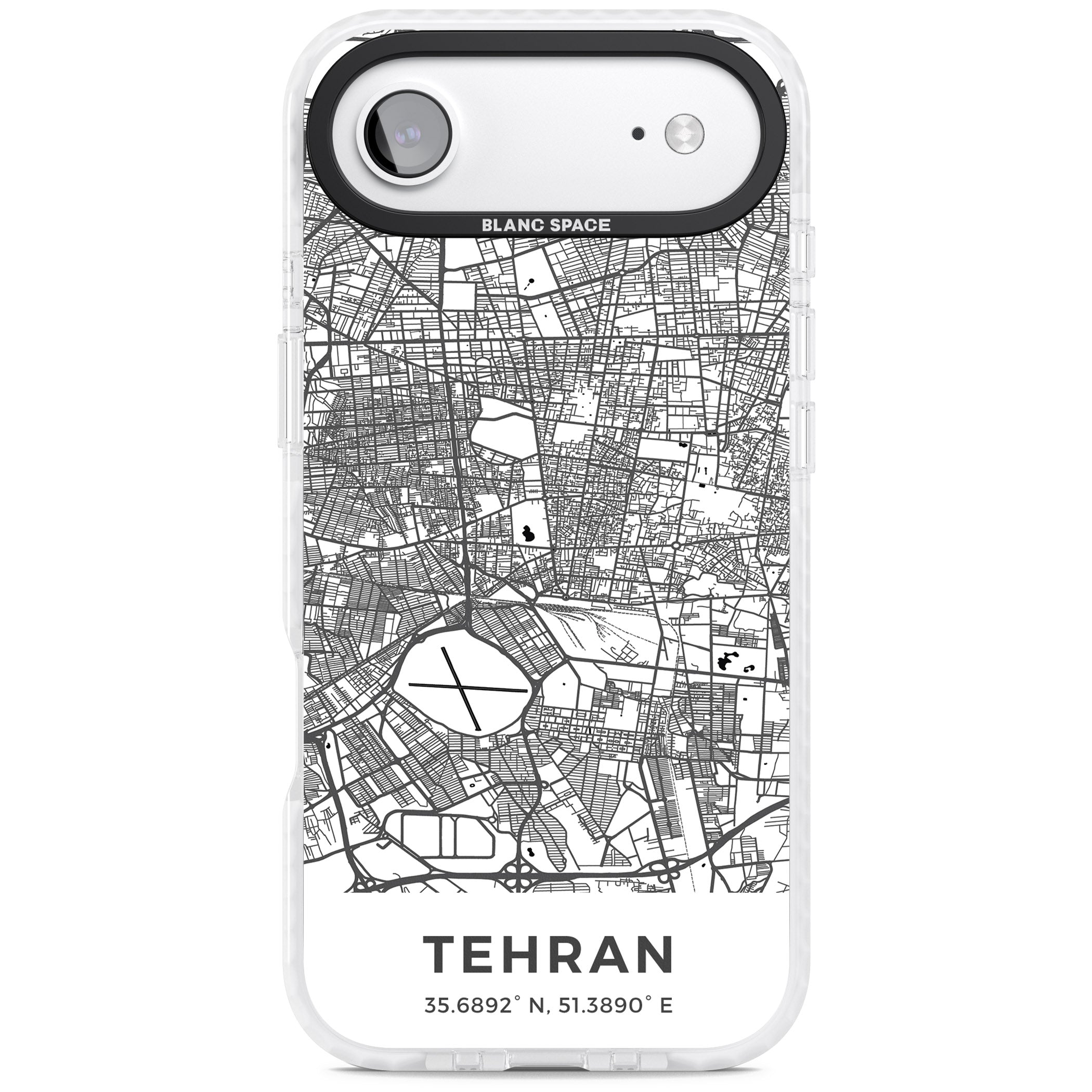 Tehran Map iPhone 17 Air Impact Pro Clear Phone Case