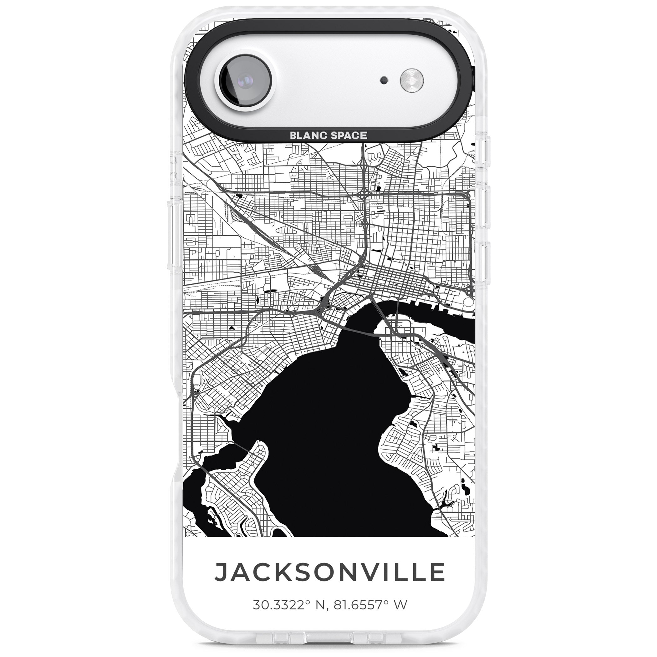 Jacksonville Map iPhone 17 Air Impact Pro Clear Phone Case