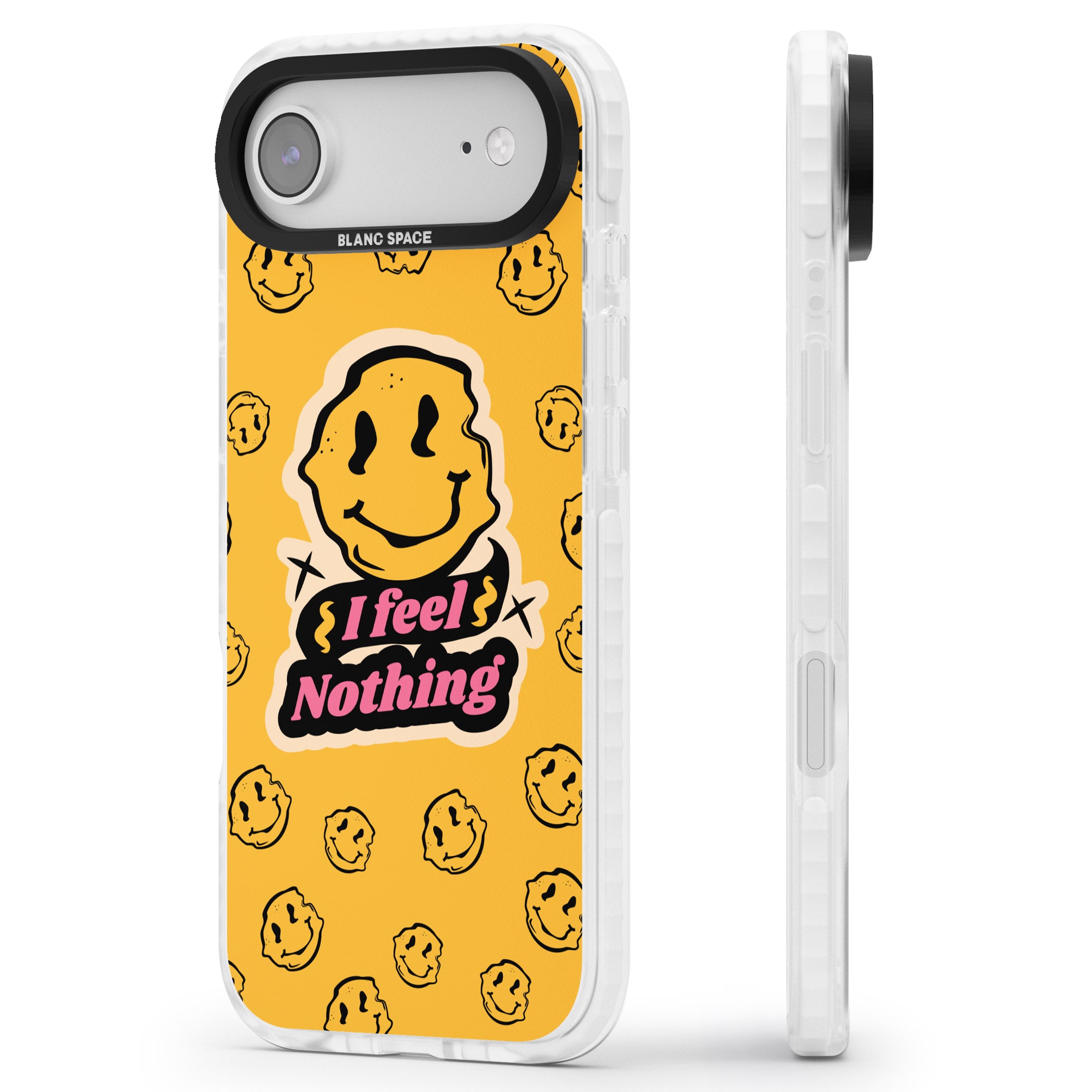 I Feel Nothing iPhone 17 Air Impact Pro Clear Phone Case Side Profile