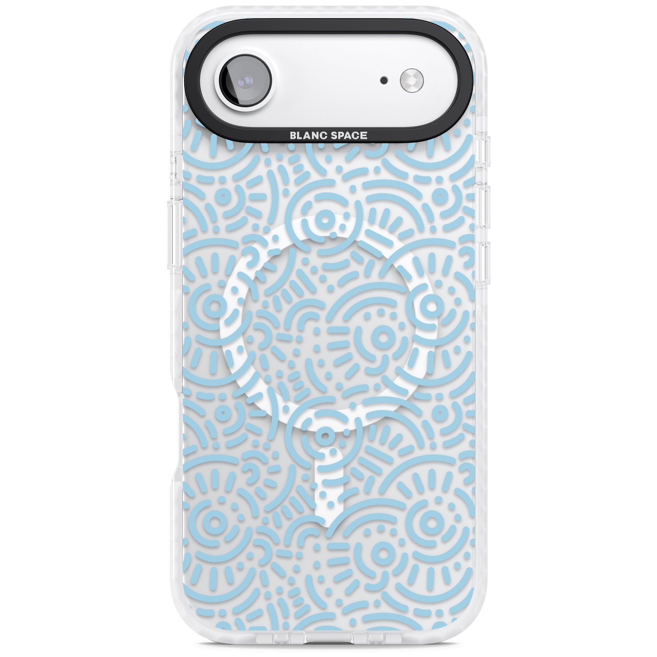 Light Blue Retro Pattern iPhone 17 Air Impact Pro Clear Phone Case