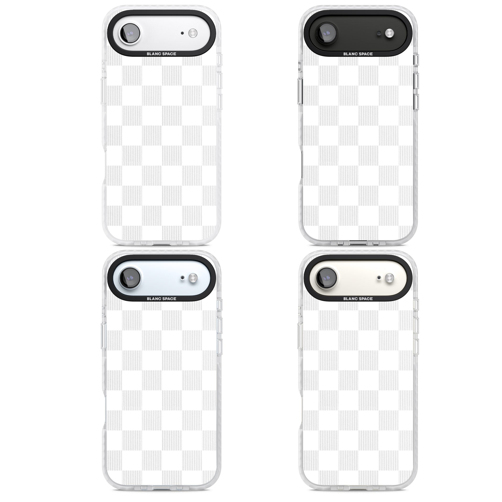 White Checkered iPhone 17 Air Impact Pro Clear Phone Case APT Impact Protection
