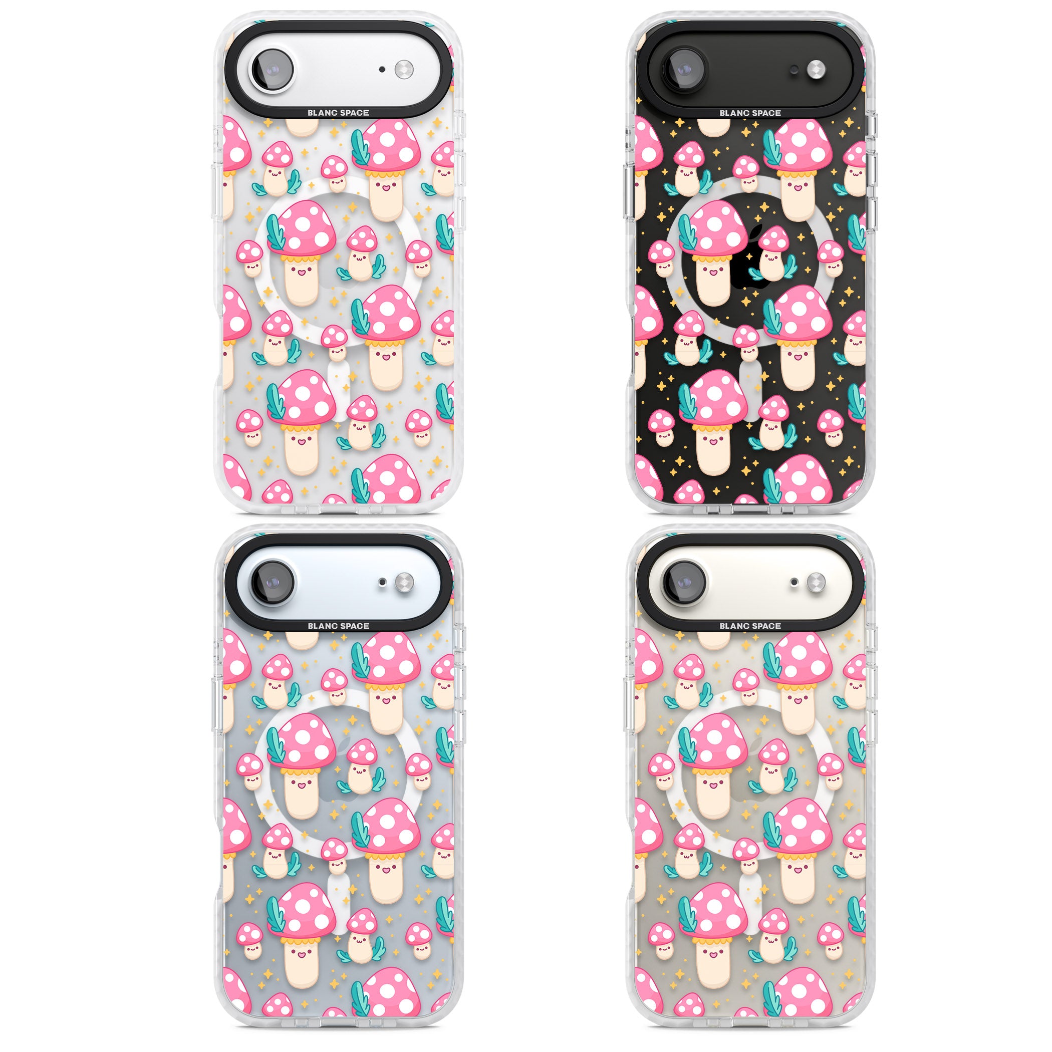 Cute Mushroom Pattern iPhone 17 Air Impact Pro Clear Phone Case APT Impact Protection