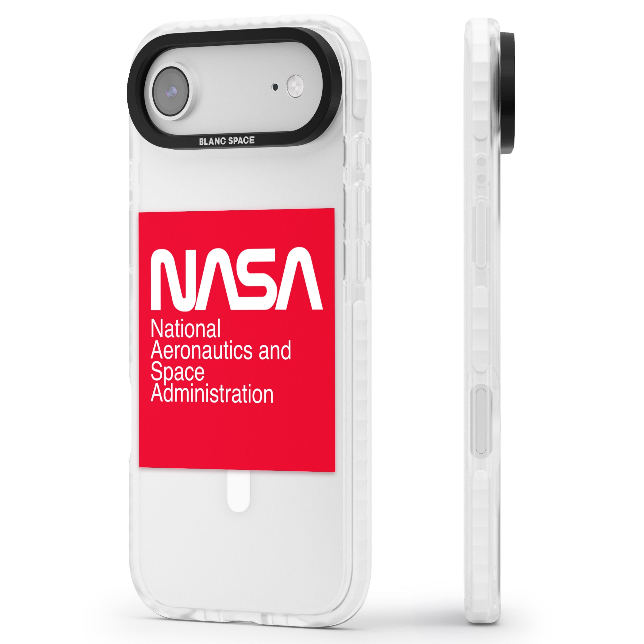 Nasa The Worm Box iPhone 17 Air Impact Pro Clear Phone Case Side Profile