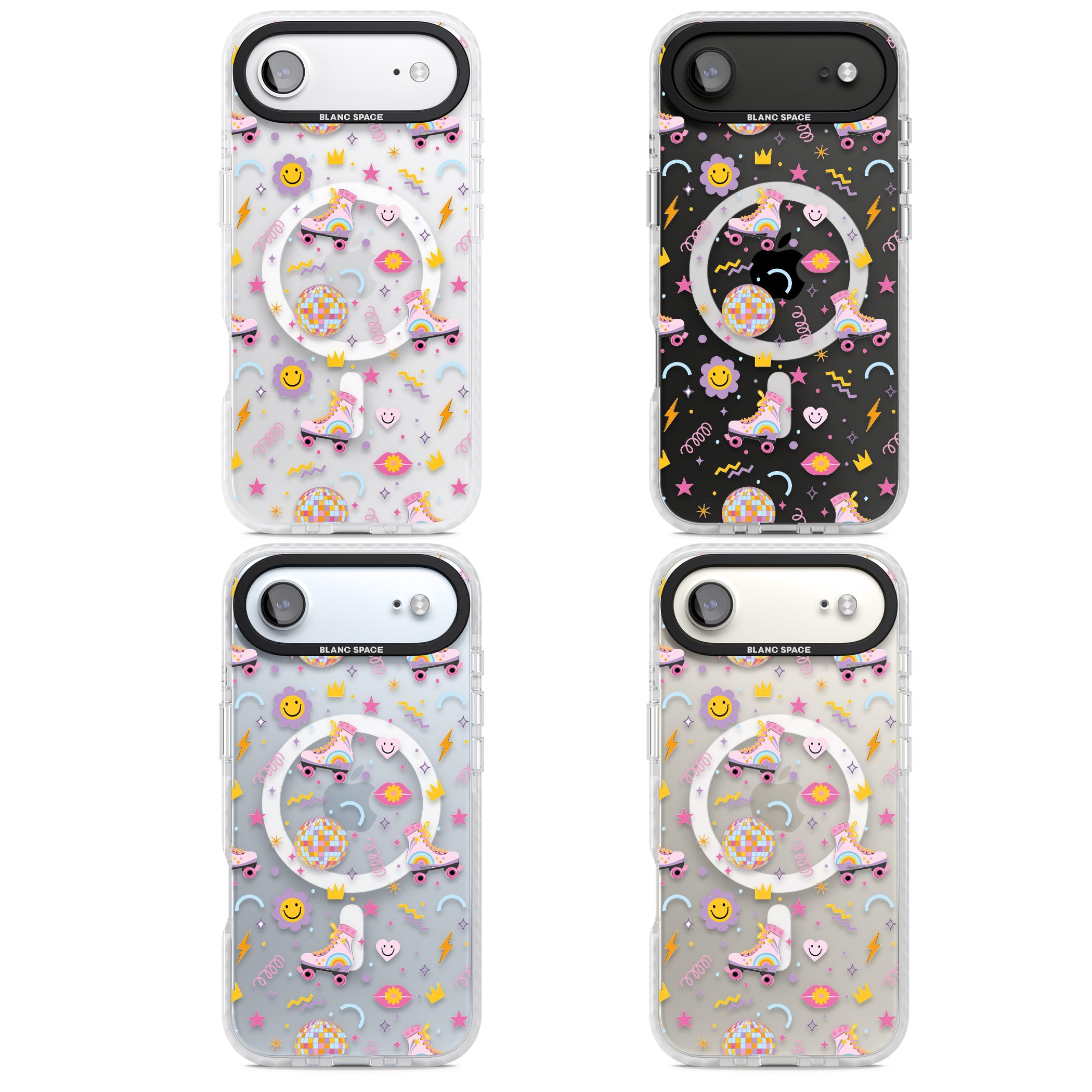 Roller Disco Pattern iPhone 17 Air Impact Pro Clear Phone Case APT Impact Protection