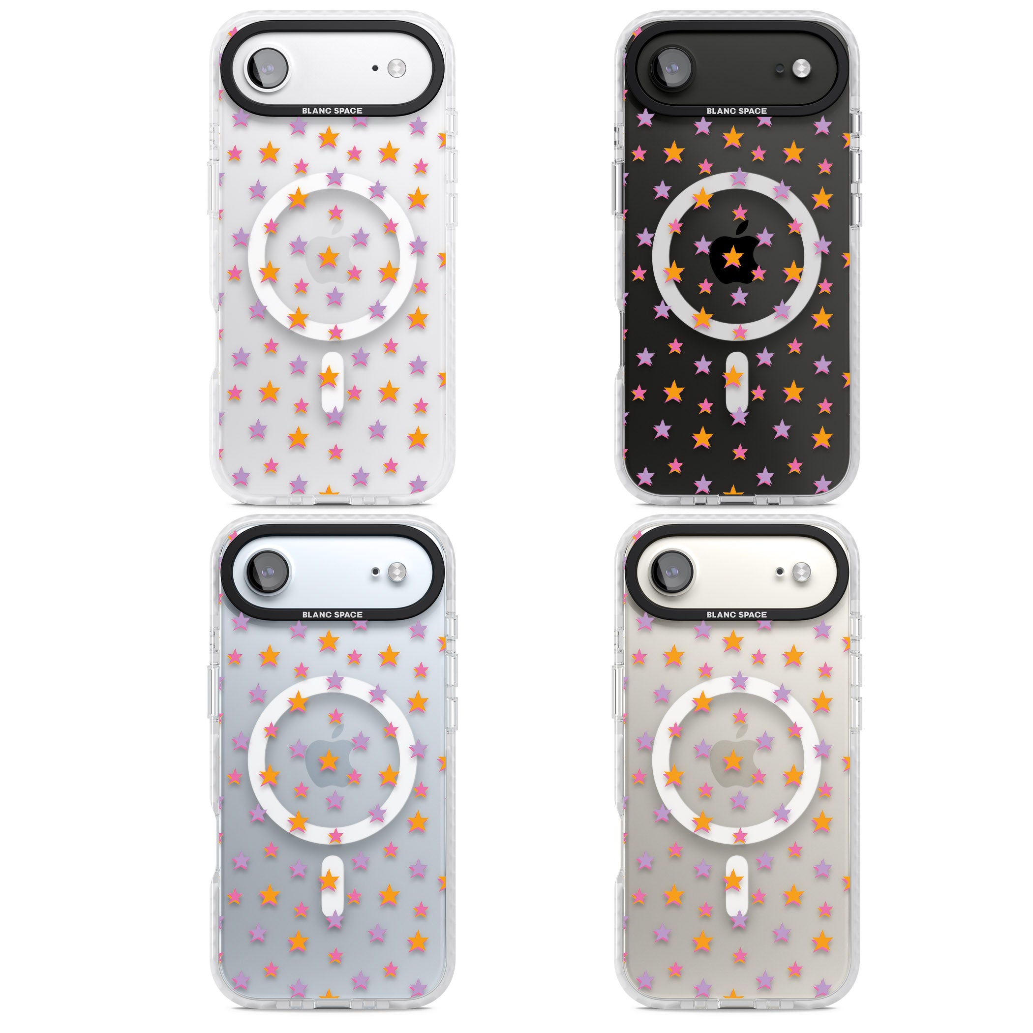 Spangling Stars Pattern iPhone 17 Air Impact Pro Clear Phone Case APT Impact Protection