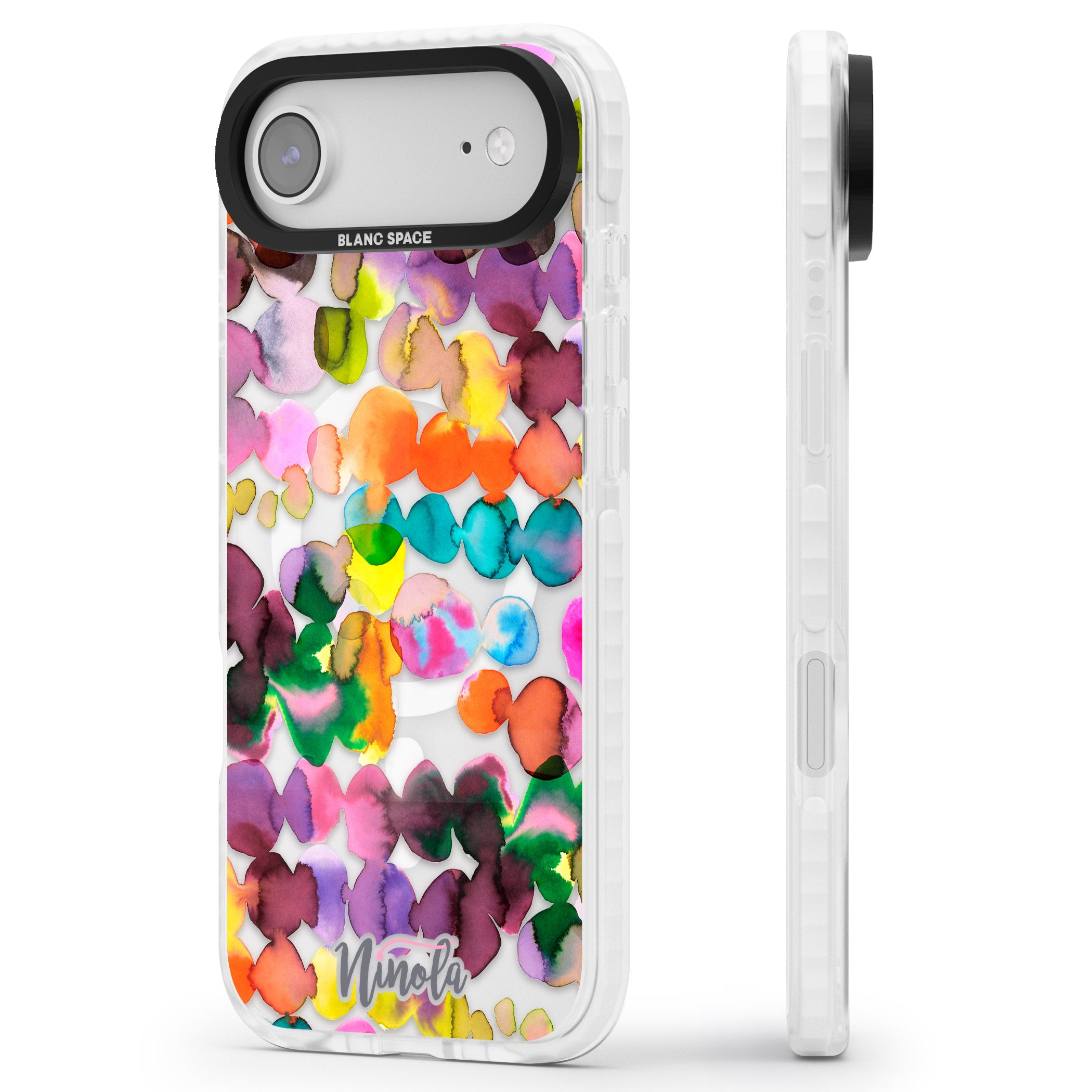 Ink Splash Hues iPhone 17 Air Impact Pro Clear Phone Case Side Profile