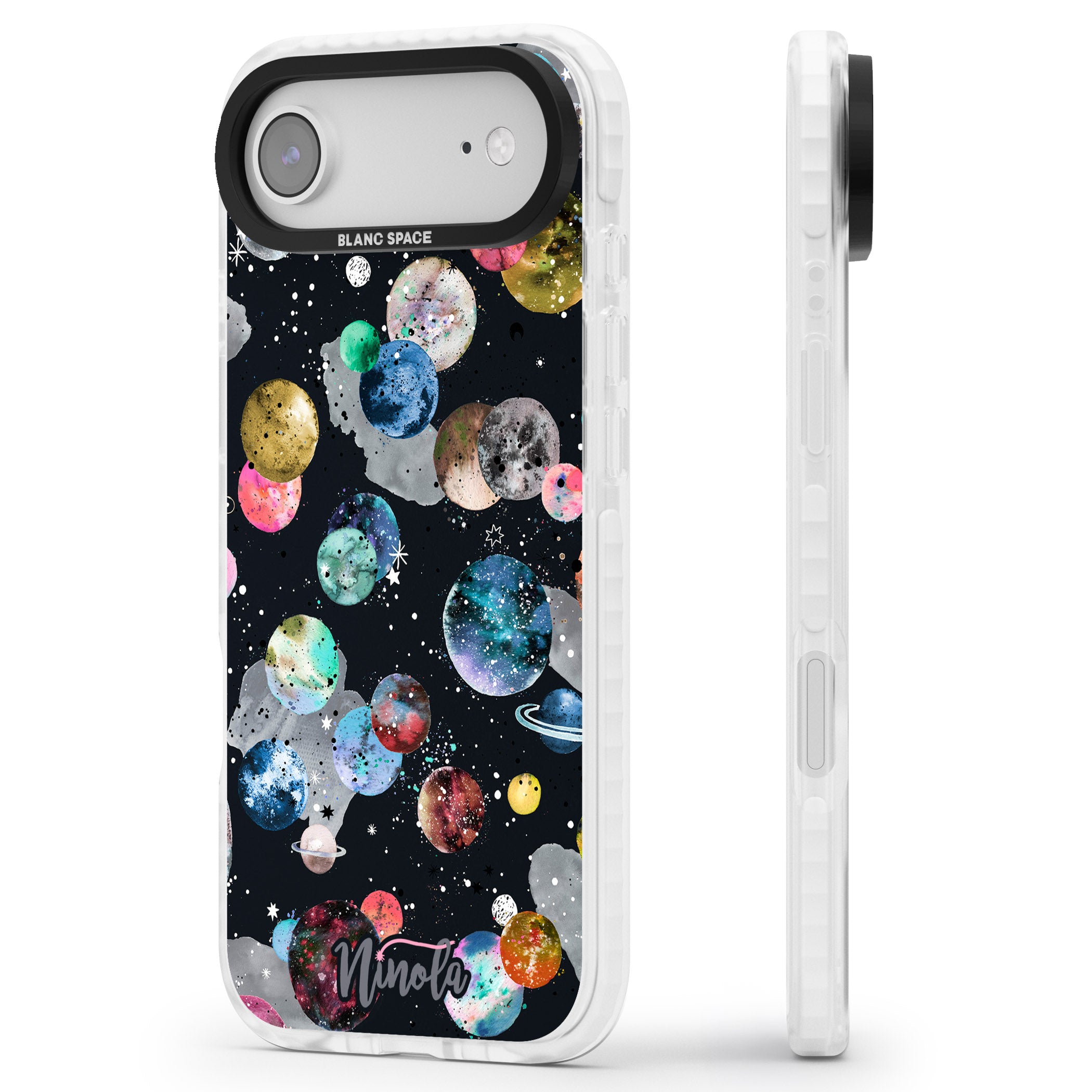 Cosmic Galaxy iPhone 17 Air Impact Pro Clear Phone Case Side Profile