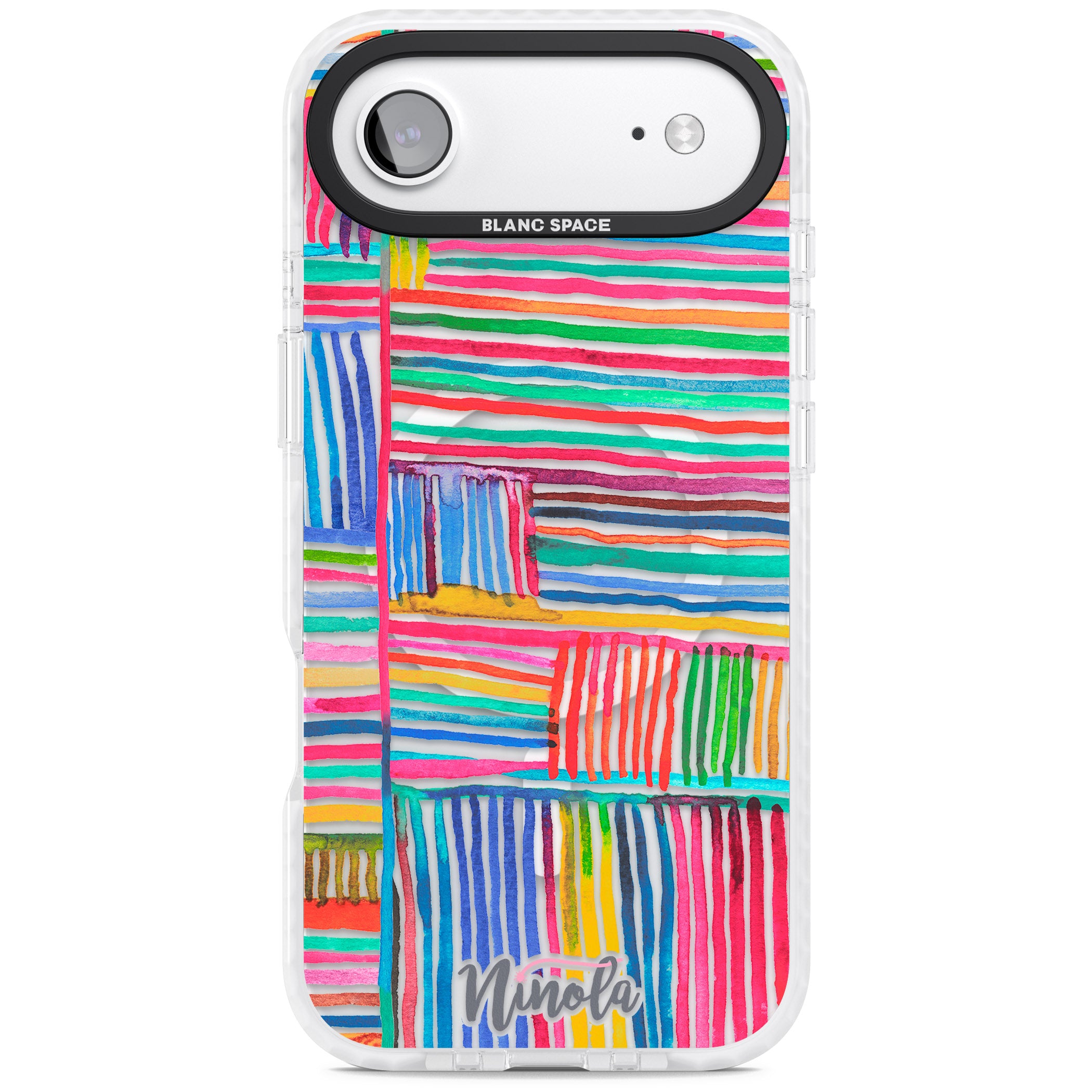 Vibrant Watercolor Lines iPhone 17 Air Impact Pro Clear Phone Case