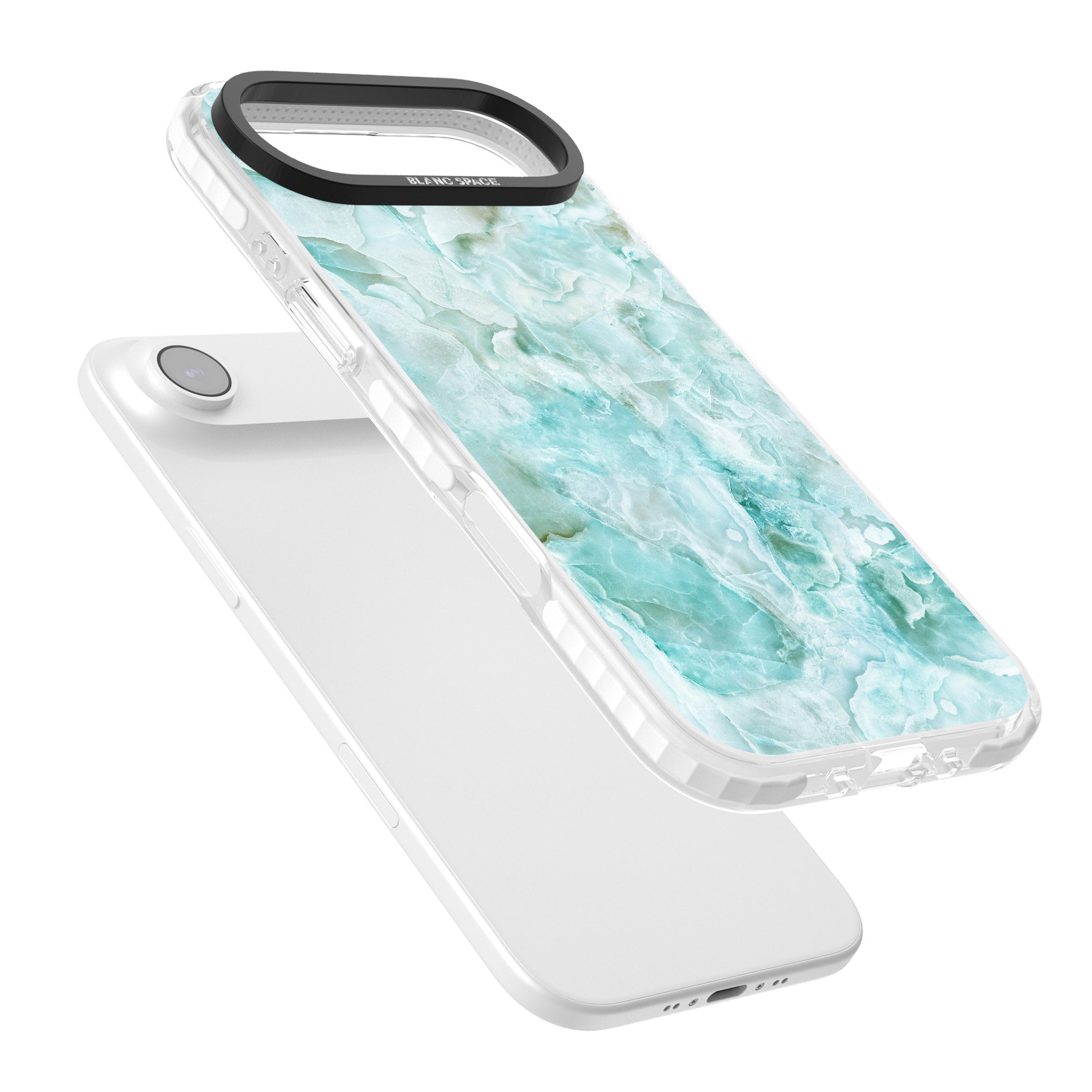 Aqua Onyx Marble iPhone 17 Air Impact Pro Clear Phone Case Colours