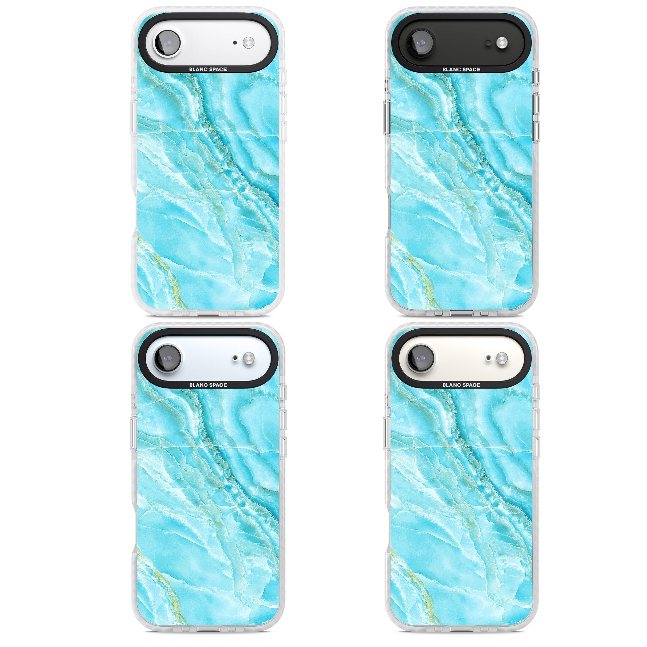 Blue Onyx Marble iPhone 17 Air Impact Pro Clear Phone Case APT Impact Protection