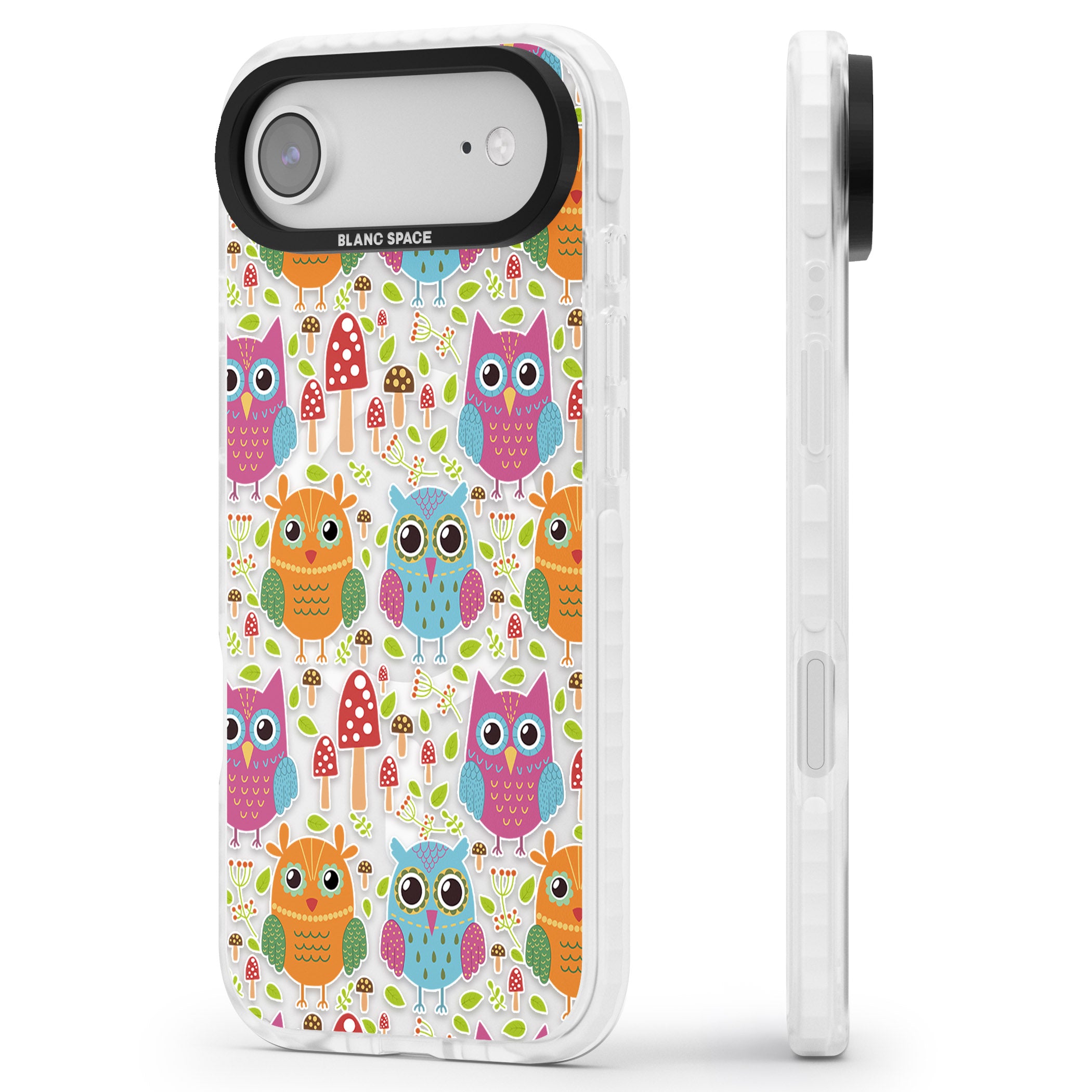 Forrest Owl Clear Pattern iPhone 17 Air Impact Pro Clear Phone Case Side Profile
